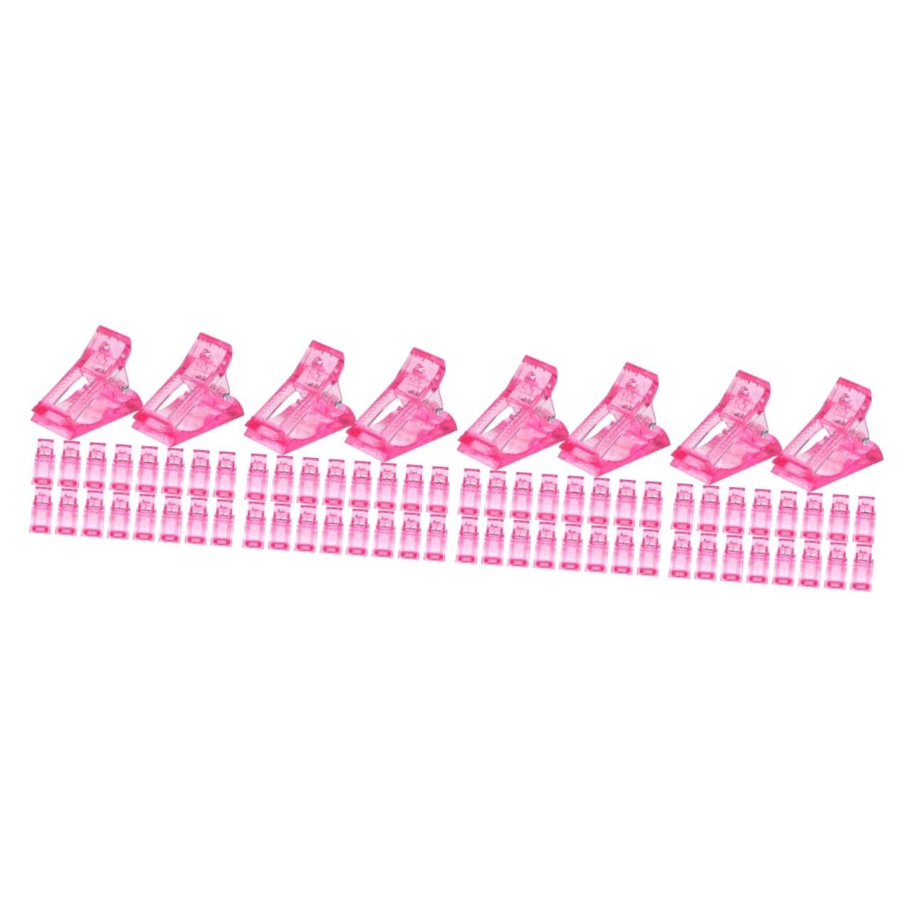 Minkissy 80 Pcs Nail Clips - ABS Pink Crystal Manicure Tools Set for Professional & DIY Nail Art at Home or Salon