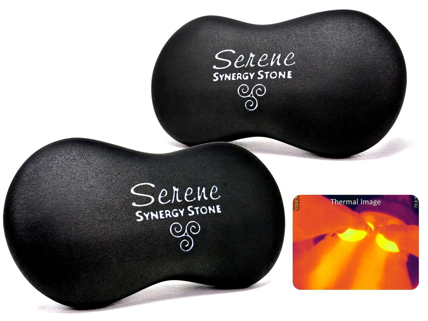 Basalt Black Hot Stone Massage Set of 2 - Deep Heat Therapy for Muscle Tension Relief - Relaxing Contoured Stones with Matte Surface (Use with Massage Oil) - Perfect for Spa, Home Relaxation & Professional Massage Therapy