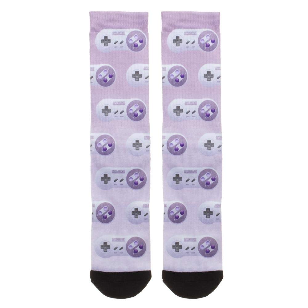 Nintendo SNES Classic Game Controller Crew Socks - Retro Gaming Socks for Men & Women - Perfect Gift for Gamers, Cosplay & Everyday Wear