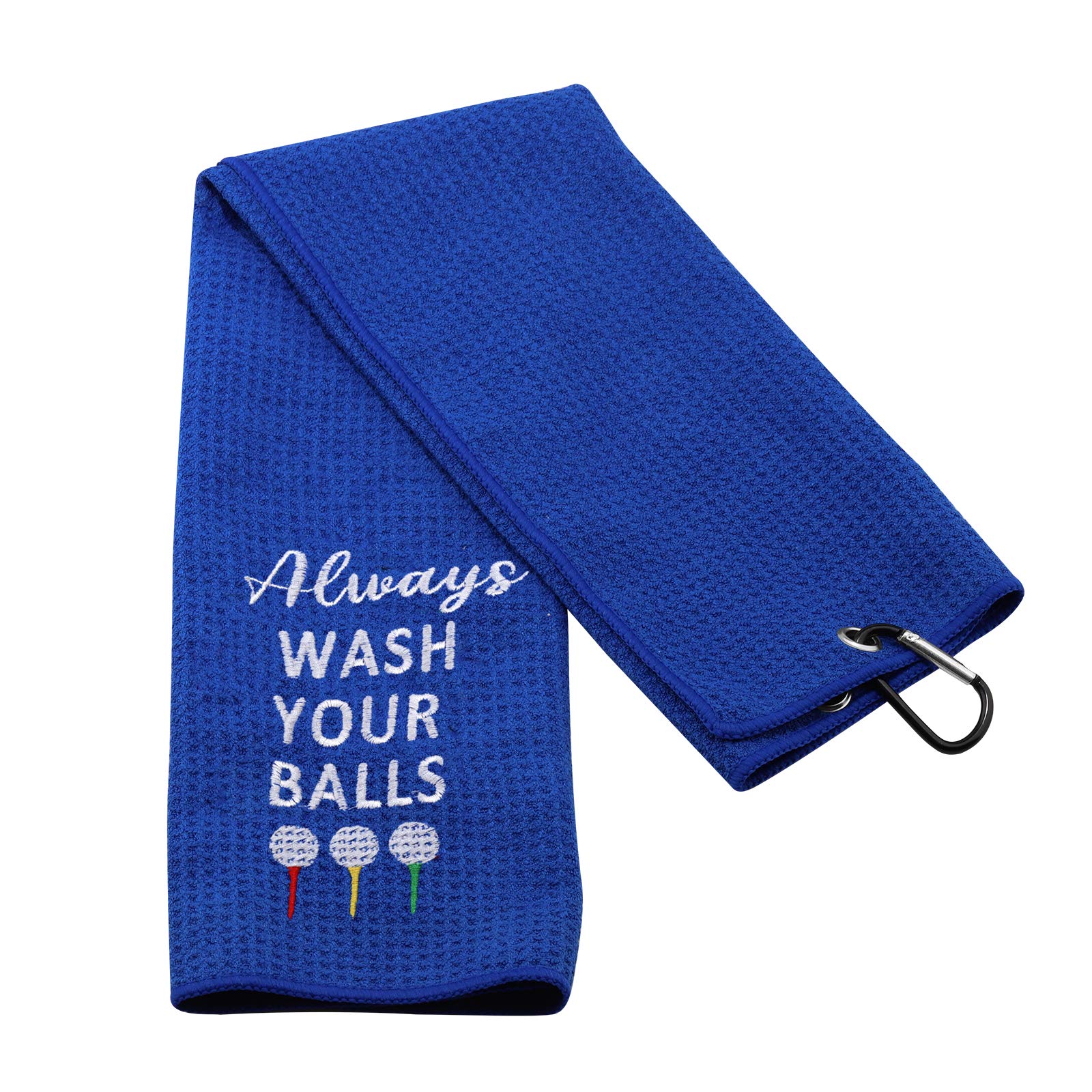 Funny Golf Towel Gift for Men - 'Always Wash Your Balls' Novelty Golf Accessory - Perfect for Father's Day, Birthday & Golf Enthusiasts - Great for Course Play, Practice & Golf Tournaments