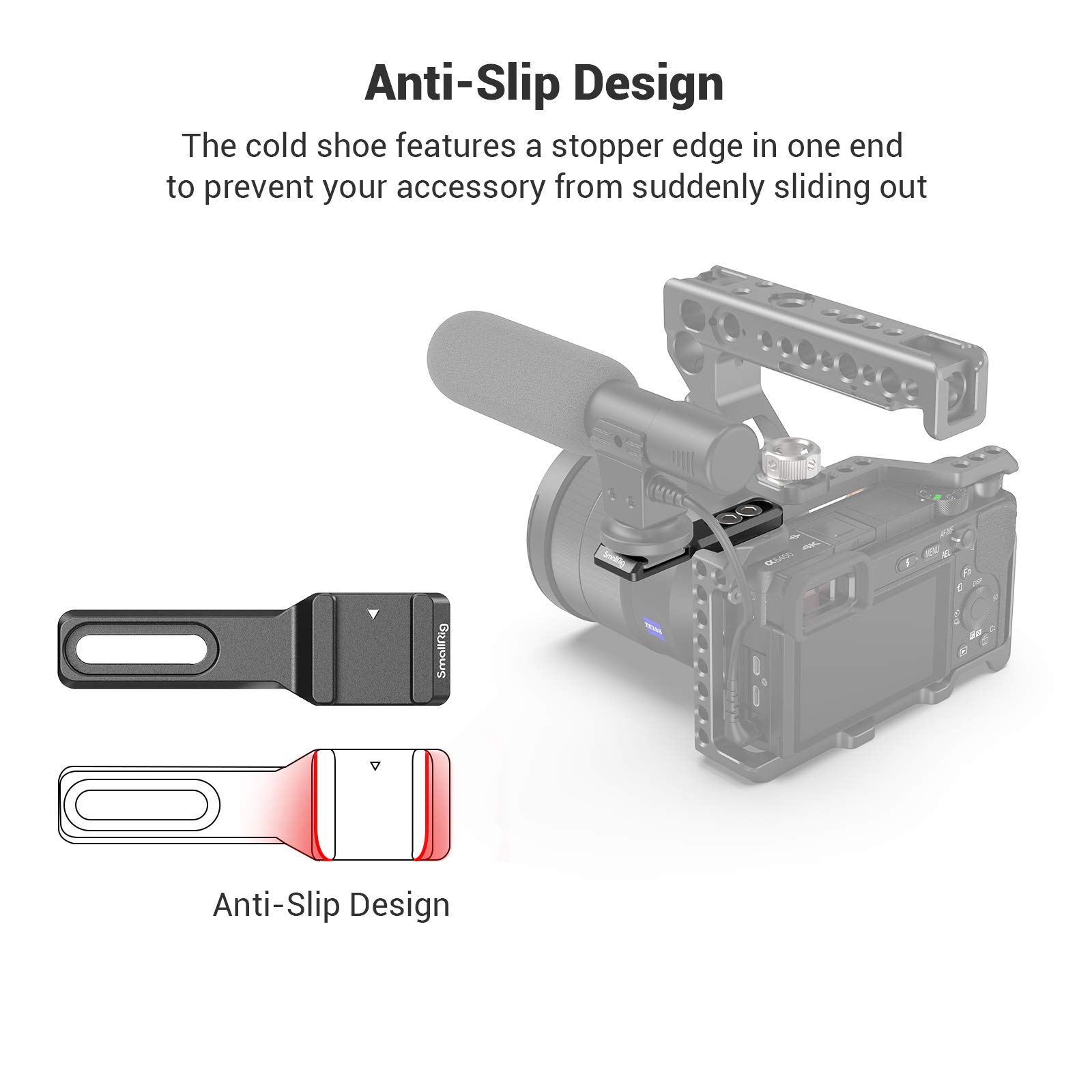 SmallRig Cold Shoe Extension & Outrigger Mount Adapter for Microphone, EVF, Camera Accessories - 2879 | Perfect for Vlogging, Filmmaking & Photography Setups