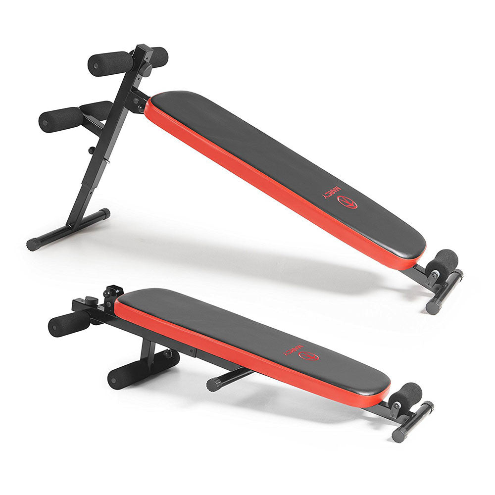Marcy SB 4606 Folding Utility Bench with Adjustable Headrest & Slant Board - Perfect for Home Gym Workouts, Strength Training & Physical Therapy Exercises