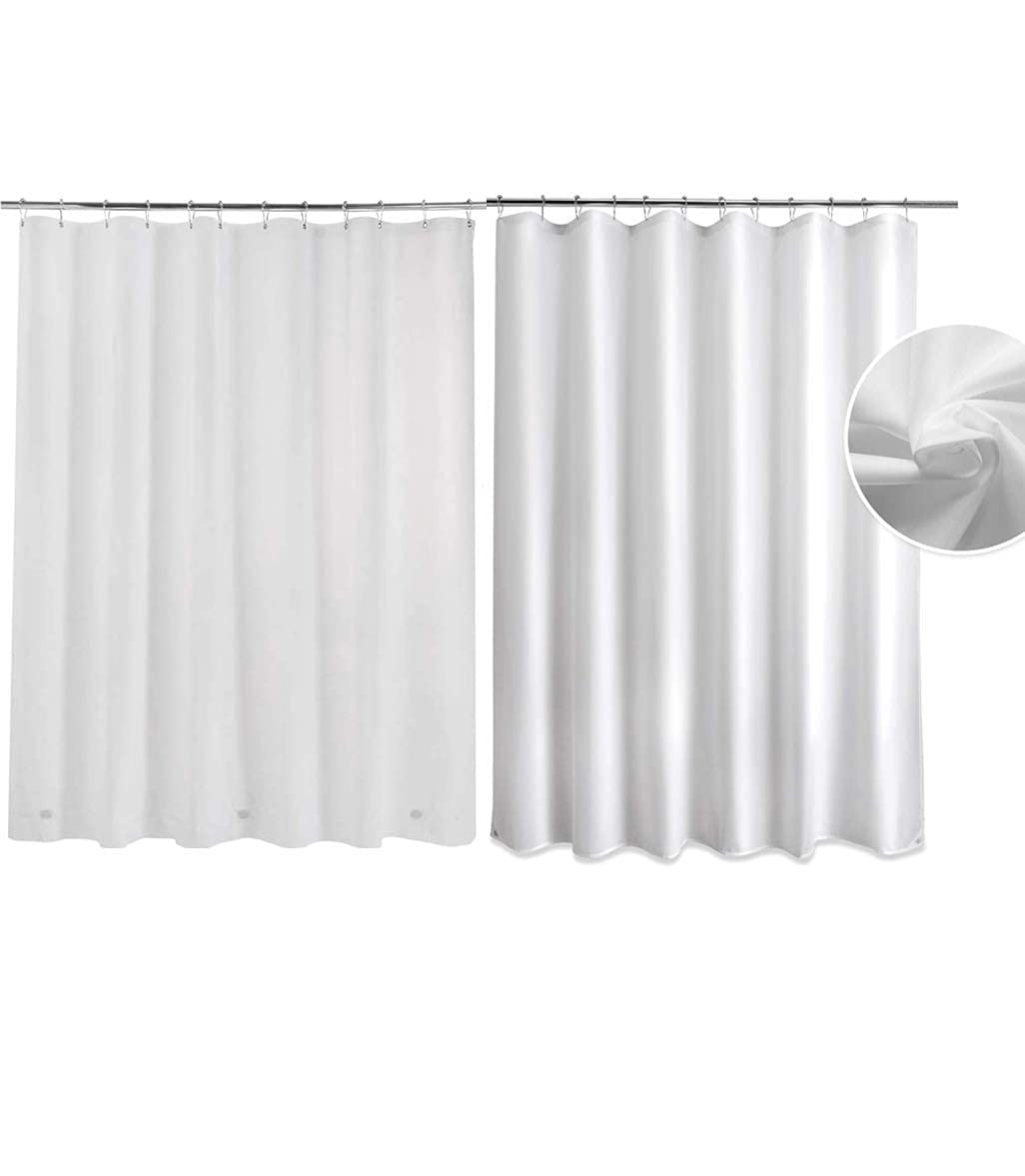 Titanker Waterproof Fabric & PEVA Shower Curtain Liner Set - 72x72 Inches Frosted Bathroom Curtain for Shower, Bathtub, and Spa - Lightweight, Mold & Mildew Resistant