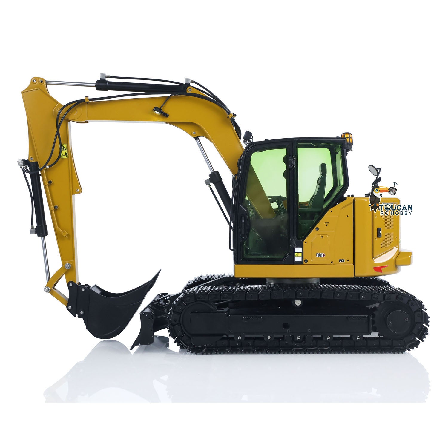 1/14 Scale Metal RC Hydraulic Excavator - C308 Radio Controlled Construction Digger Toy with Flysky ST8 Remote & Battery (Ready-to-Run) - Perfect for Construction Enthusiasts & RC Hobbyists - Great for Backyard Digging, Construction Play & Collector's Display