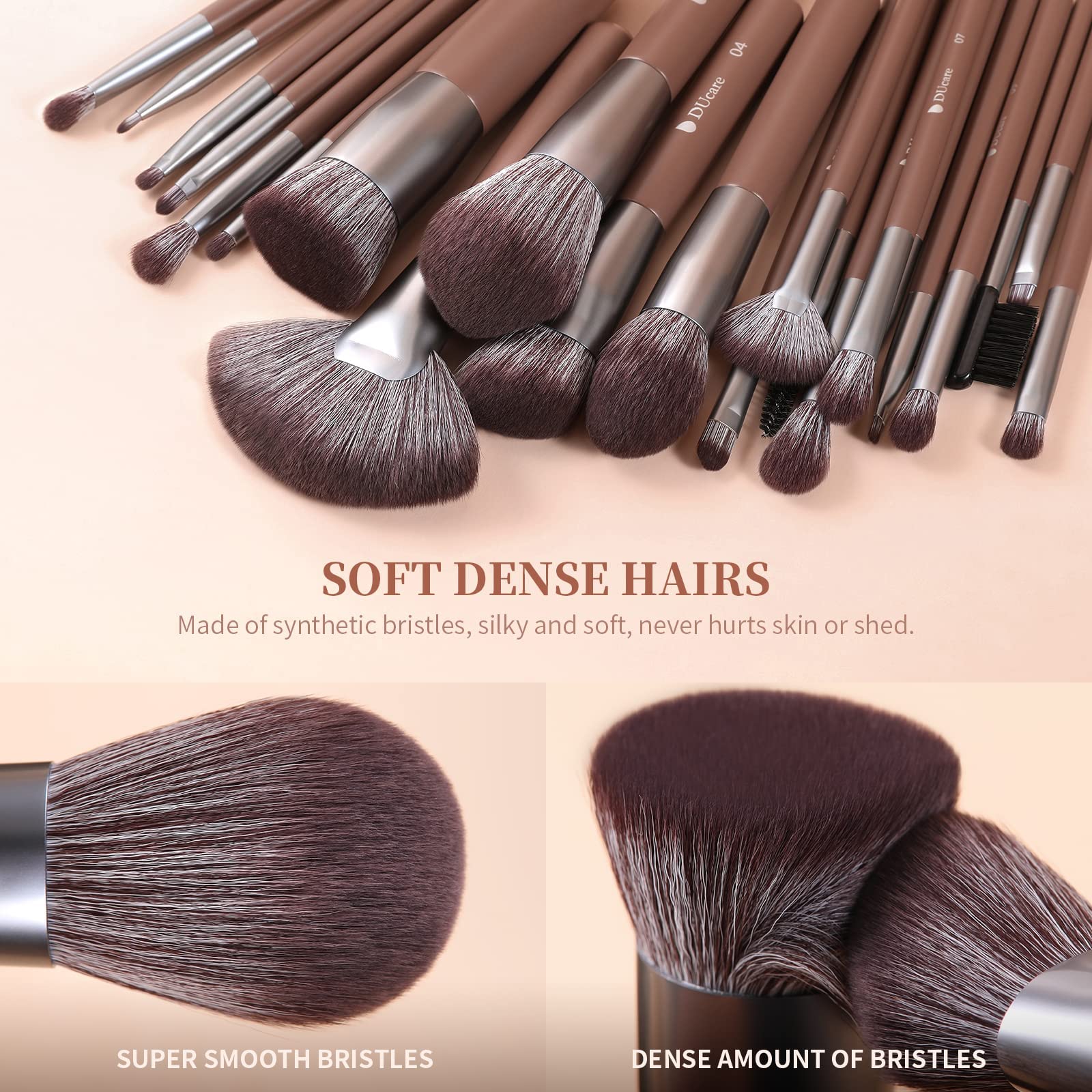 DUcare Professional Makeup Brush Set with Cleansing Soap - Premium Cosmetic Brushes for Foundation, Blending & Contouring - Perfect for Makeup Artists & Beauty Enthusiasts at Home or Salon Use