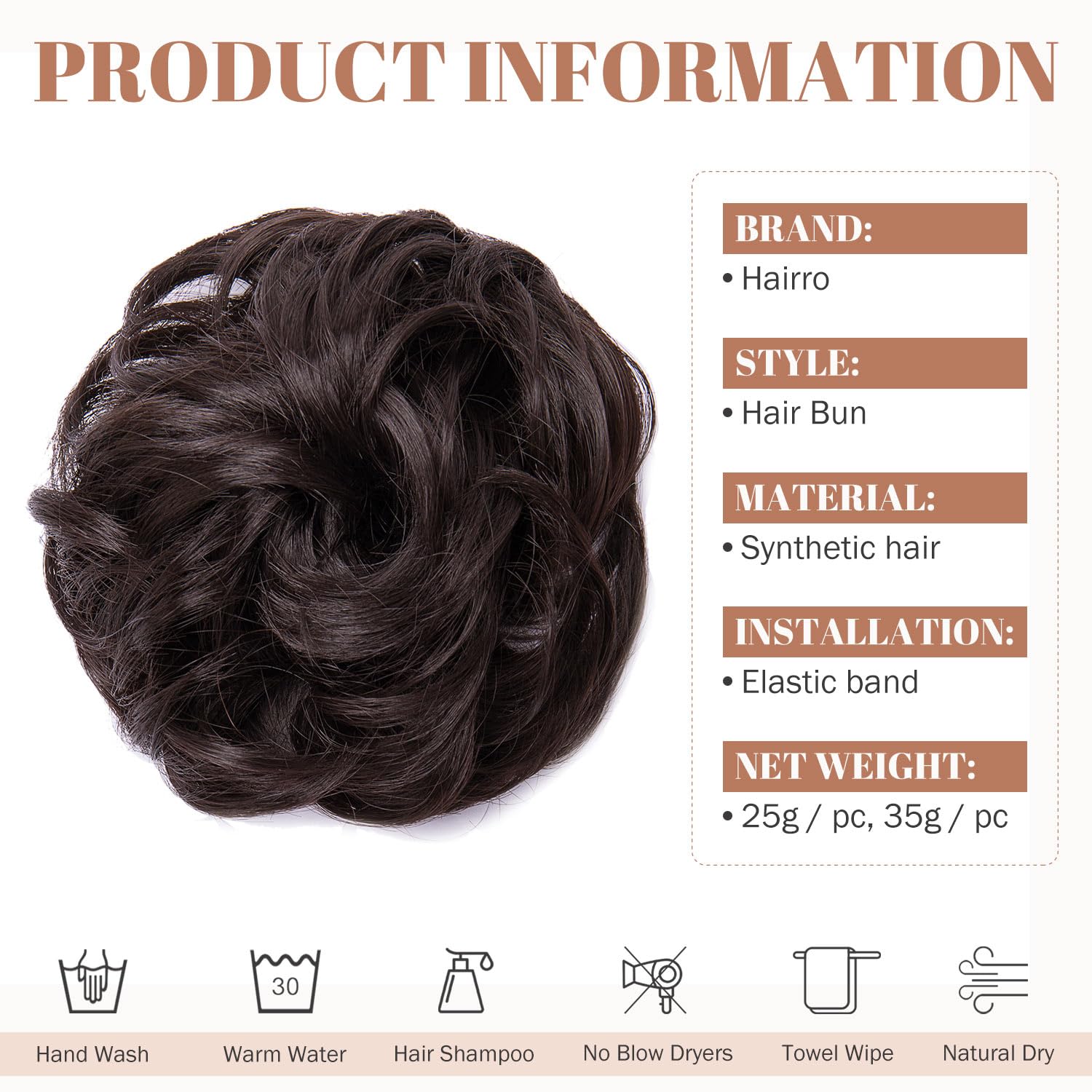 Messy Bun Hair Piece for Women - Synthetic Hair Extensions for Quick & Easy Updos - Perfect for Weddings, Parties & Everyday Styling