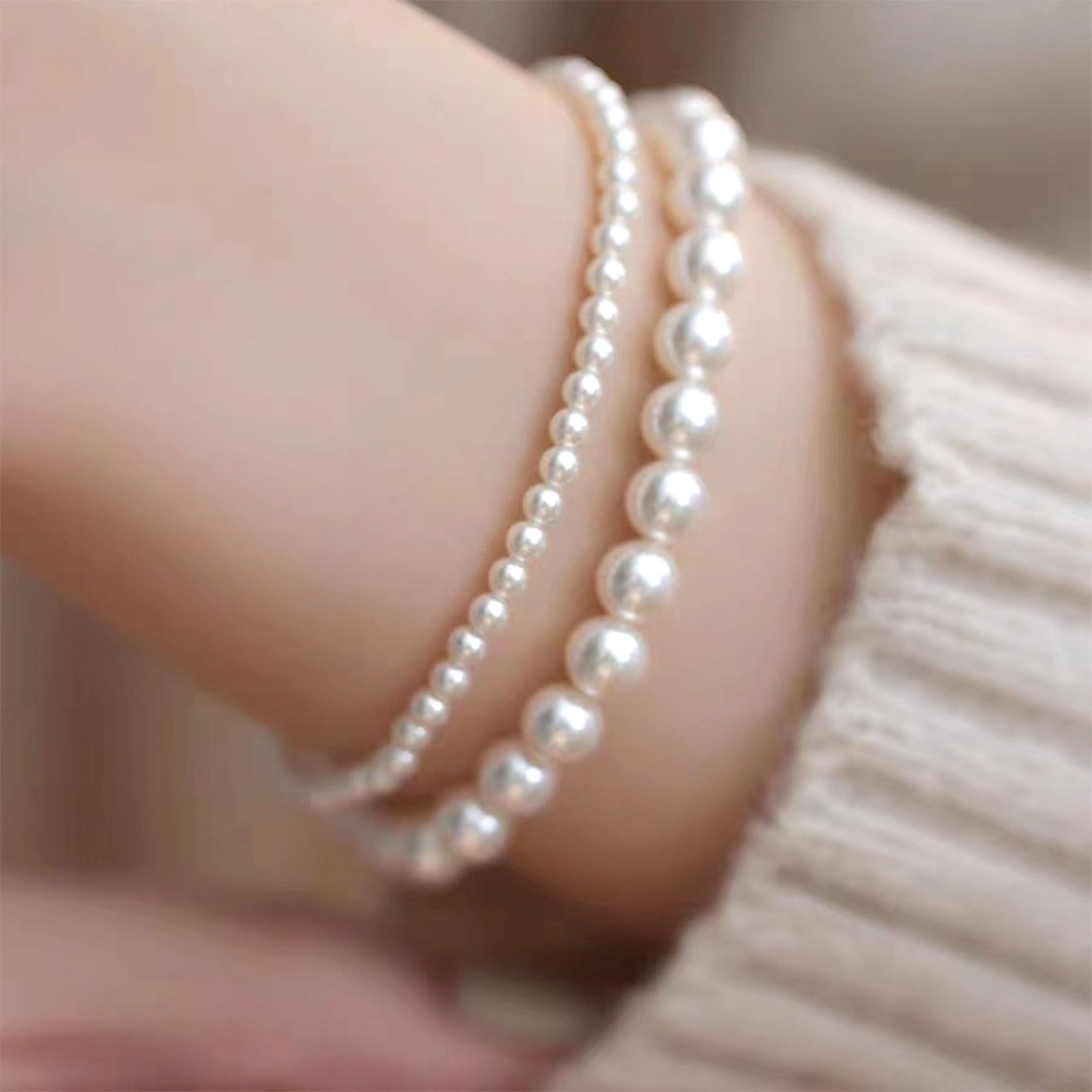Elegant Baroque Pearl Bracelet for Women - Dainty White Pearl Wrist Jewelry, Perfect for Bridesmaids, Bridal Wedding Gifts & Everyday Fashion Accessories | Great for Special Occasions, Date Nights and Office Wear