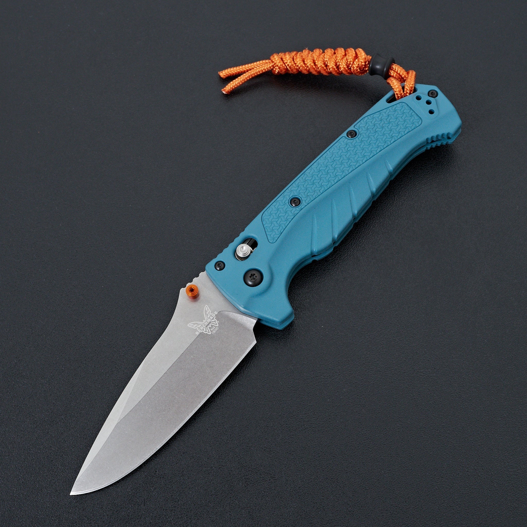 Benchmade Adira Folding Knife - Blue Grivory Handle, Durable & Sharp Blade for Outdoor, Camping & EDC Use