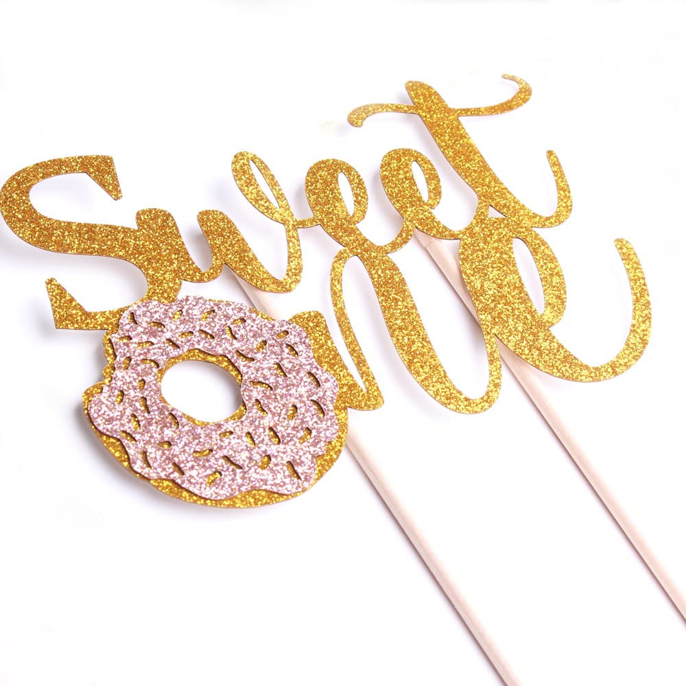 Donut Sweet One Cake Topper - 1st Birthday Party Decorations, First Birthday Cake Decor, Smash Cake Topper for Baby's Milestone Celebration - Perfect for Birthday Cakes, Cupcakes & Dessert Tables