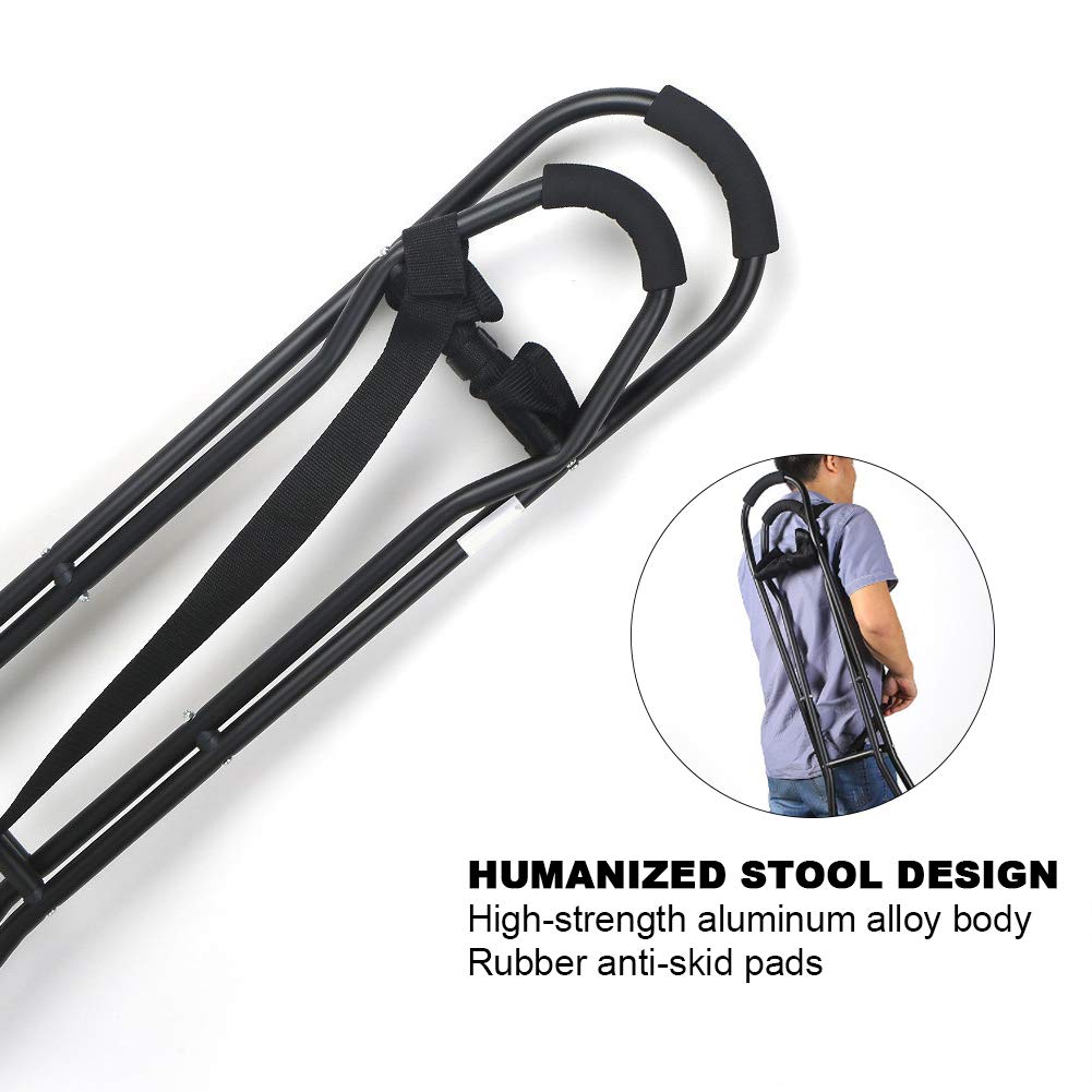 Foldable Cane Seat with Adjustable Height - Lightweight Walking Stick & Travel Stool for Seniors & Elderly - Perfect for Outdoor Activities, Hiking, Shopping & Daily Support