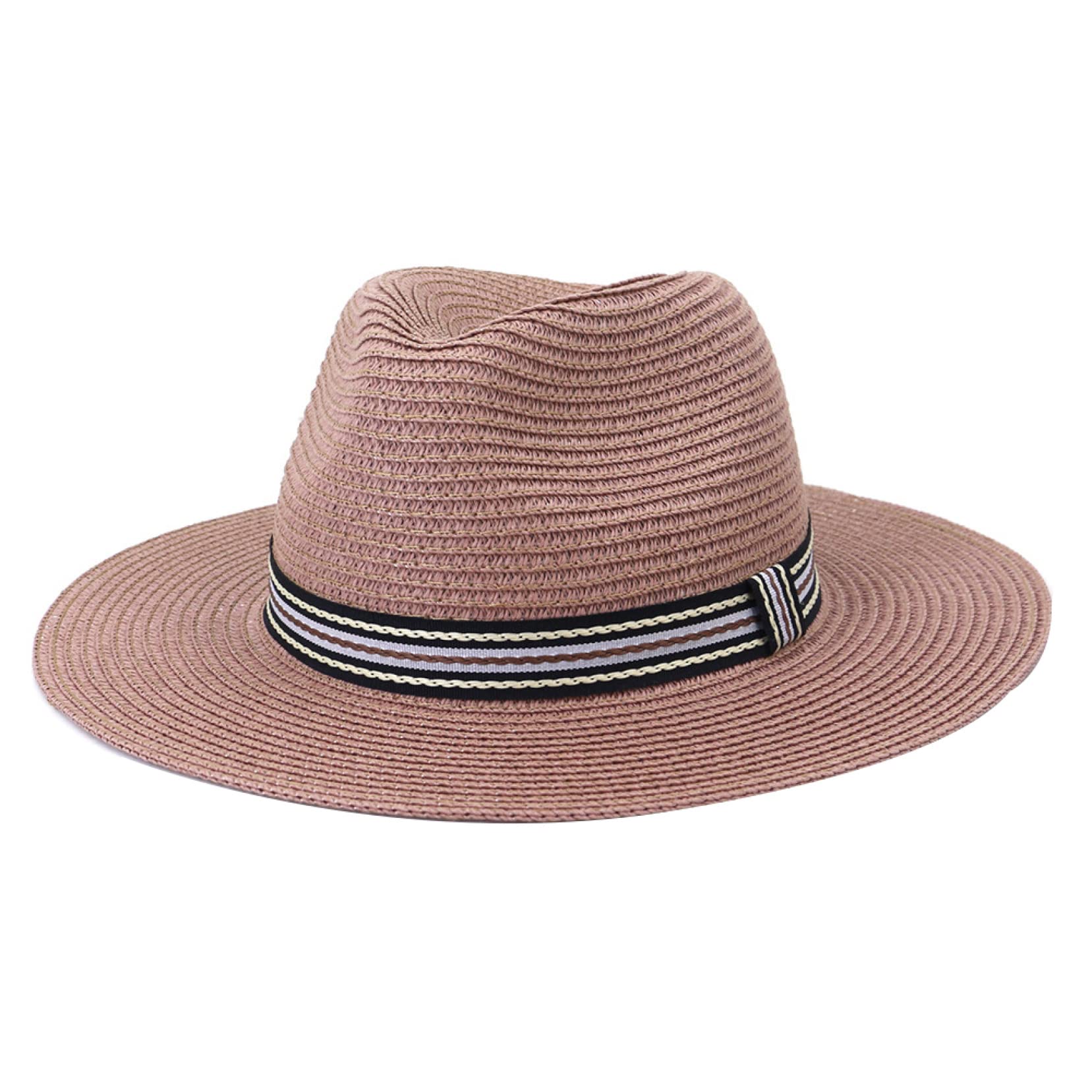 Stylish Red Straw Sun Hat for Women & Men - UV Protection Wide Brim Beach Hat for Summer Outdoor Activities - Perfect for Beach, Garden, and Travel