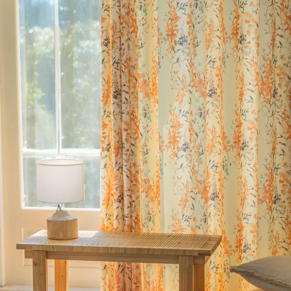 Kaia Garden Floral Blackout Curtains for Bedroom & Living Room - Custom Window Treatments for Light Blocking & Home Decor