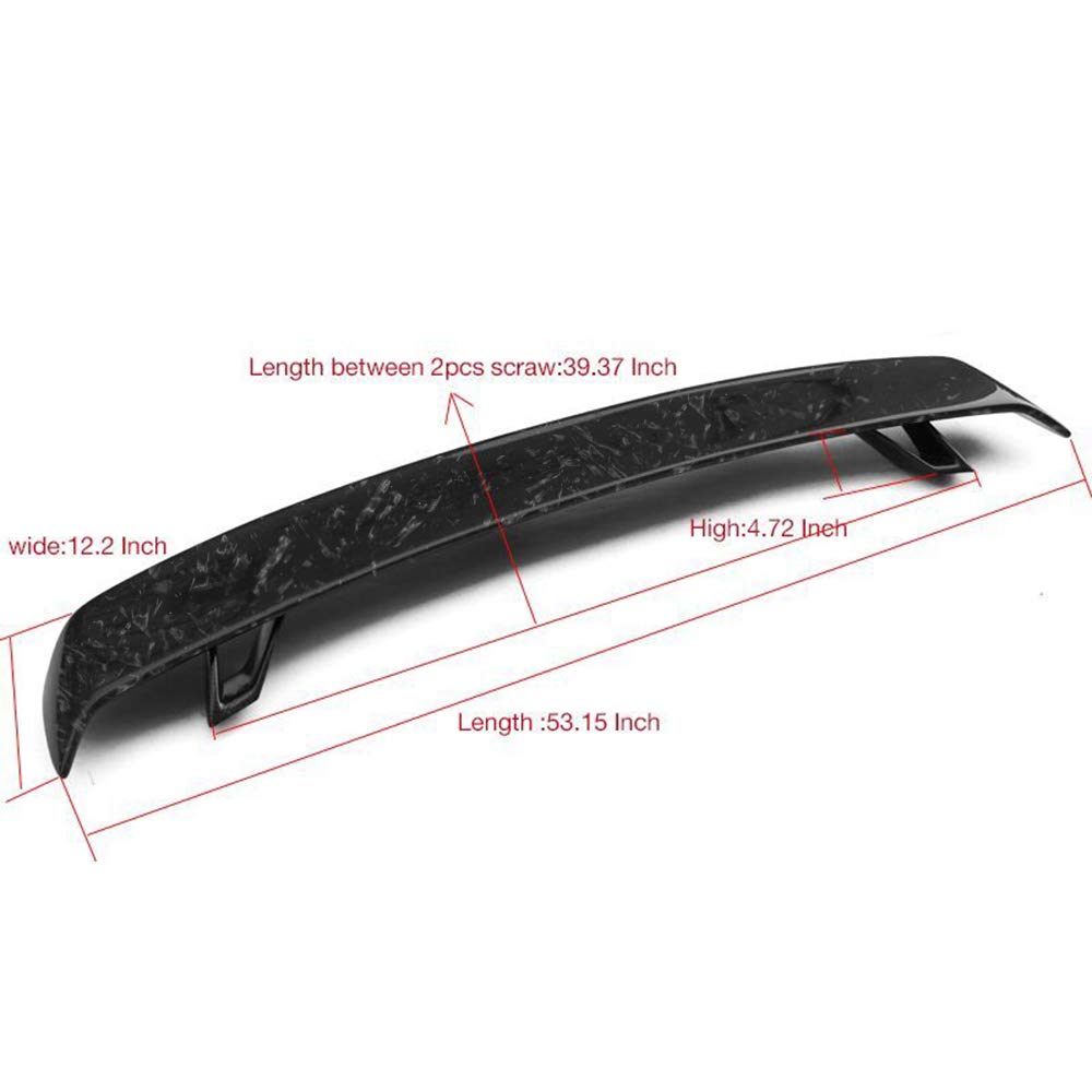 IKON MOTORSPORTS Universal Trunk Spoiler - Forged Carbon Fiber Rear Wing Lip Tail Roof Trim Deck Lid for Cars & SUVs | Enhances Aerodynamics & Style for Racing & Street Performance