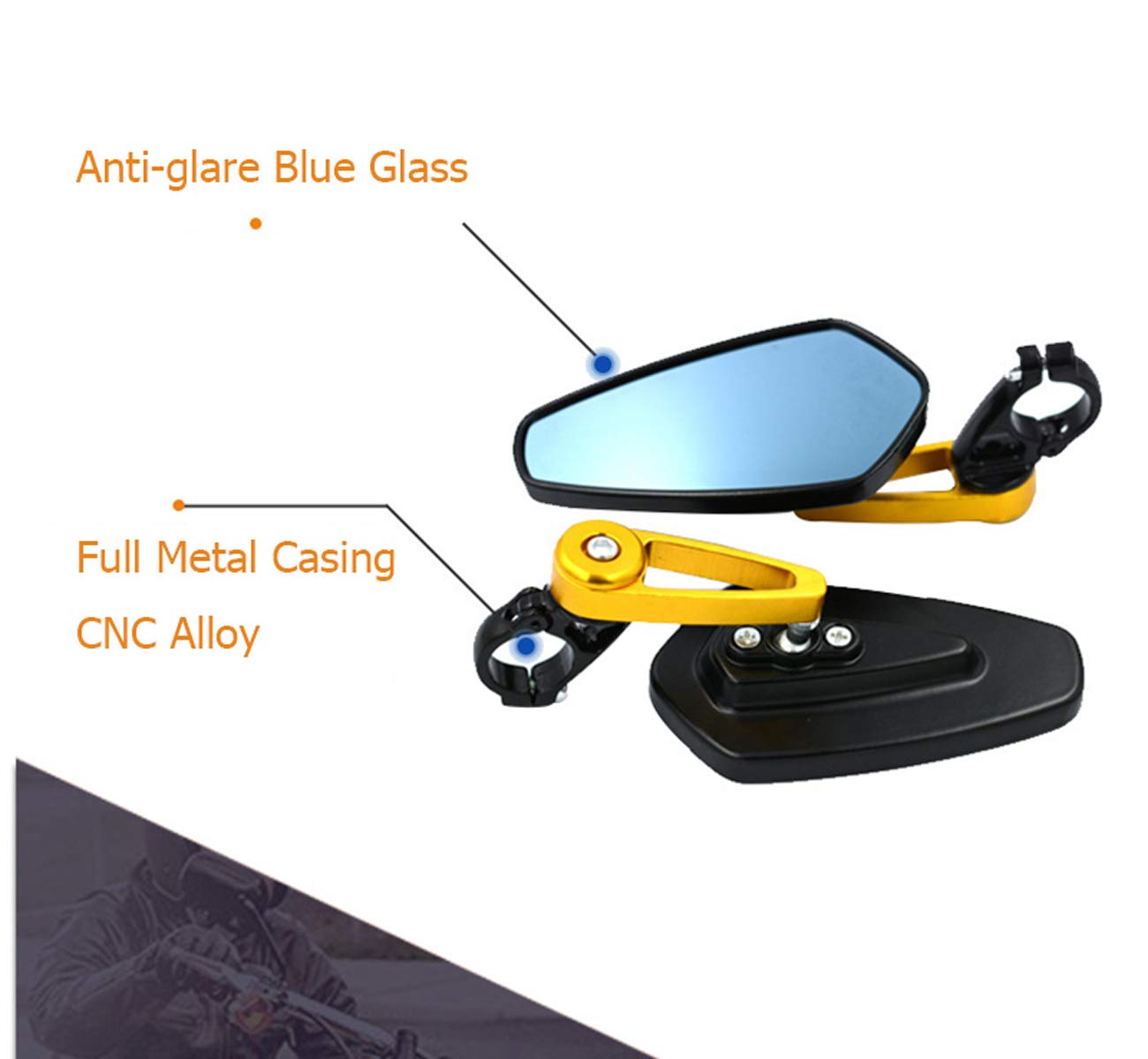 22MM Black Retro Handlebar Mirror for Motorcycle - Universal Rear View Mirror for Harley, Cruiser, Chopper - Perfect for Safe Riding & Custom Bike Upgrades