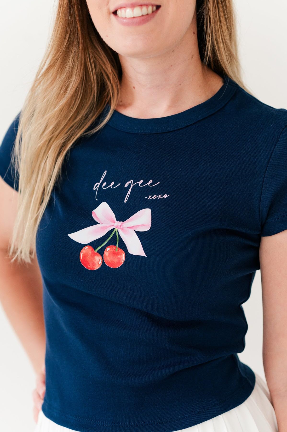 Cherry XOXO Baby Doll Tee - Ribbed Crop Top for Women