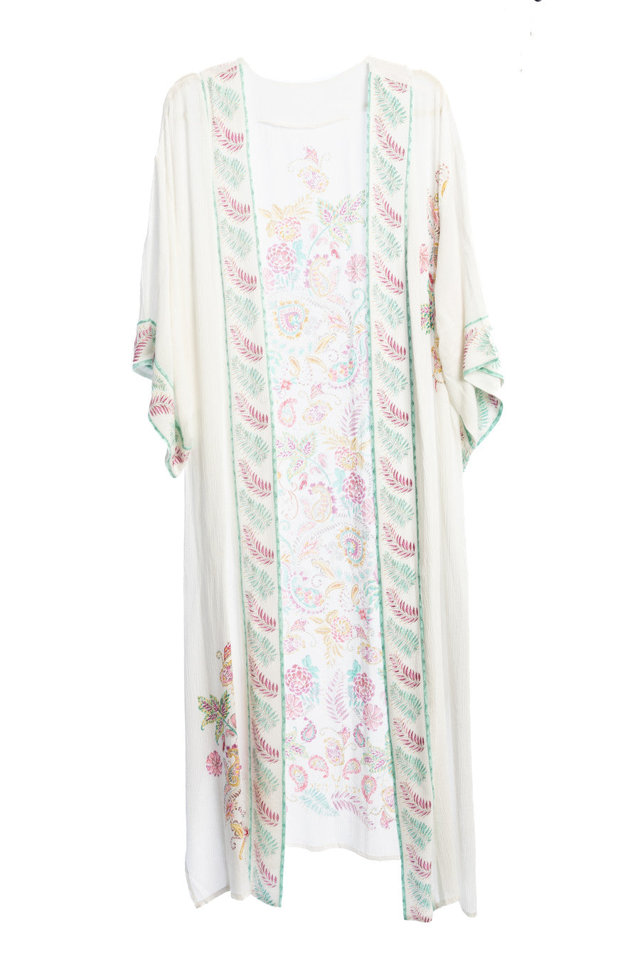 Elegant Flowy Paisley Print Kimono - Long Boho Cover Up for Women | Perfect for Beach, Pool, or Summer Festivals