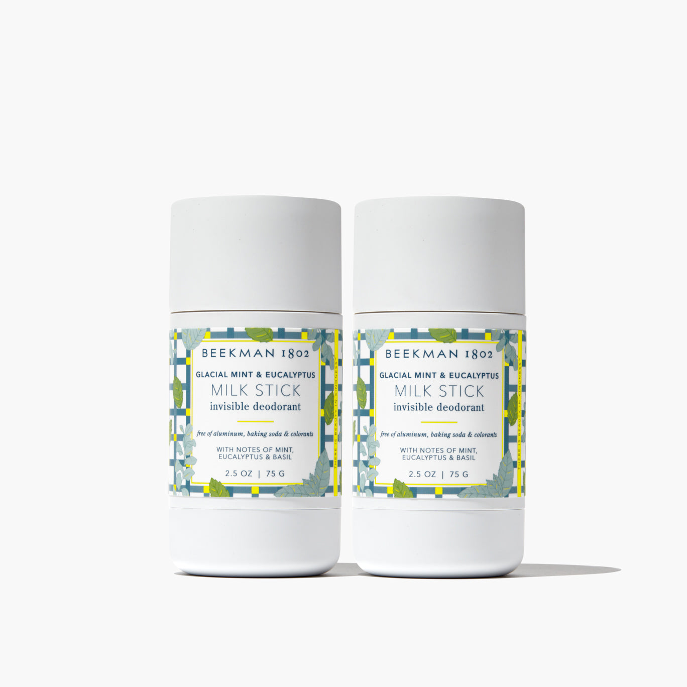 Glacial Mint & Eucalyptus Milk Stick All Day Odor Protection Invisible Deodorant Duo - Natural Long-Lasting Deodorant for Women & Men - Perfect for Gym, Work & Daily Freshness
