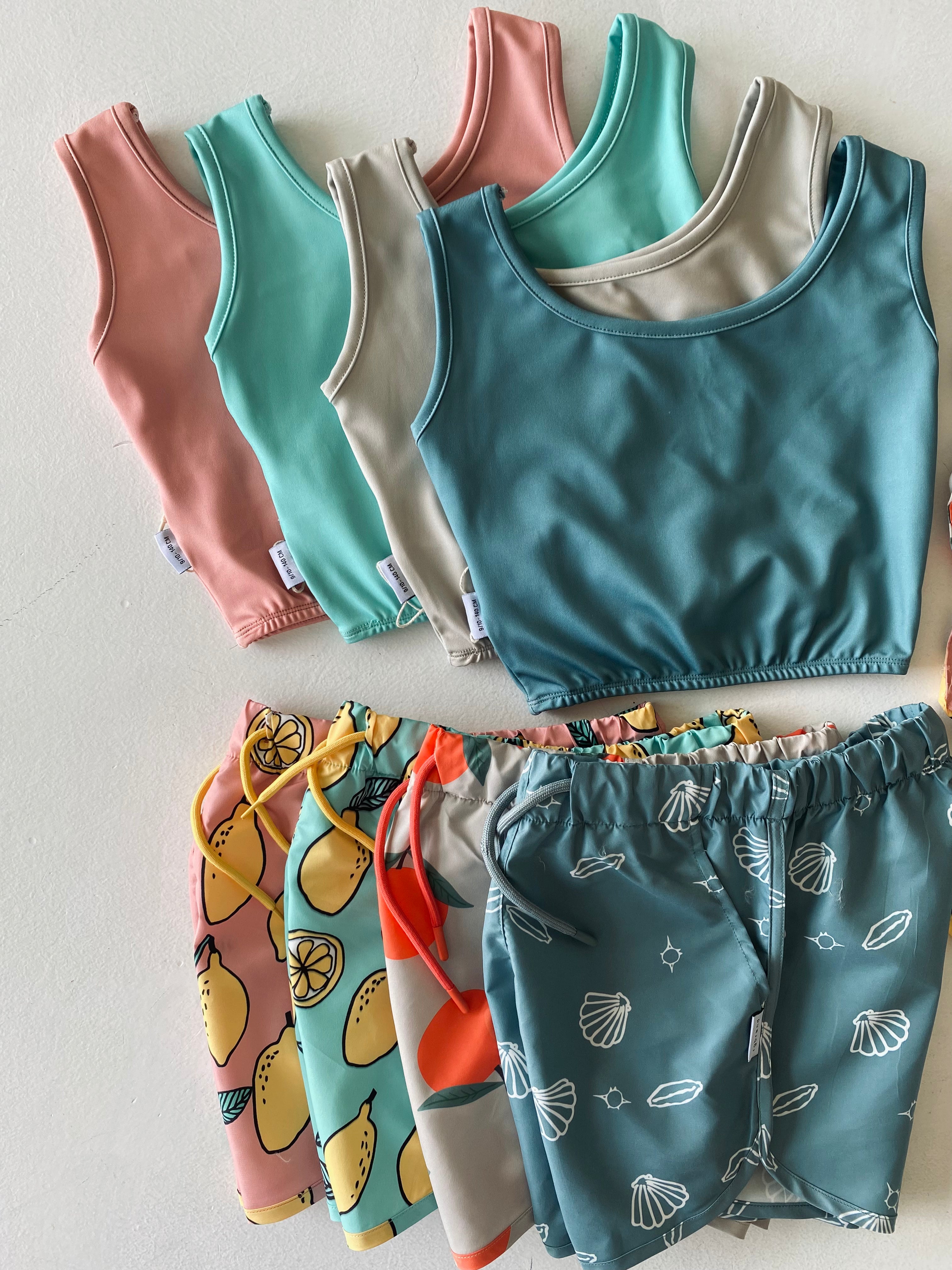 Lemon Print 2-Piece Swimsuit Set with Headband for Girls 9-15 Years | Quick-Dry Fabric | Beach, Pool & Summer Vacation Outfit