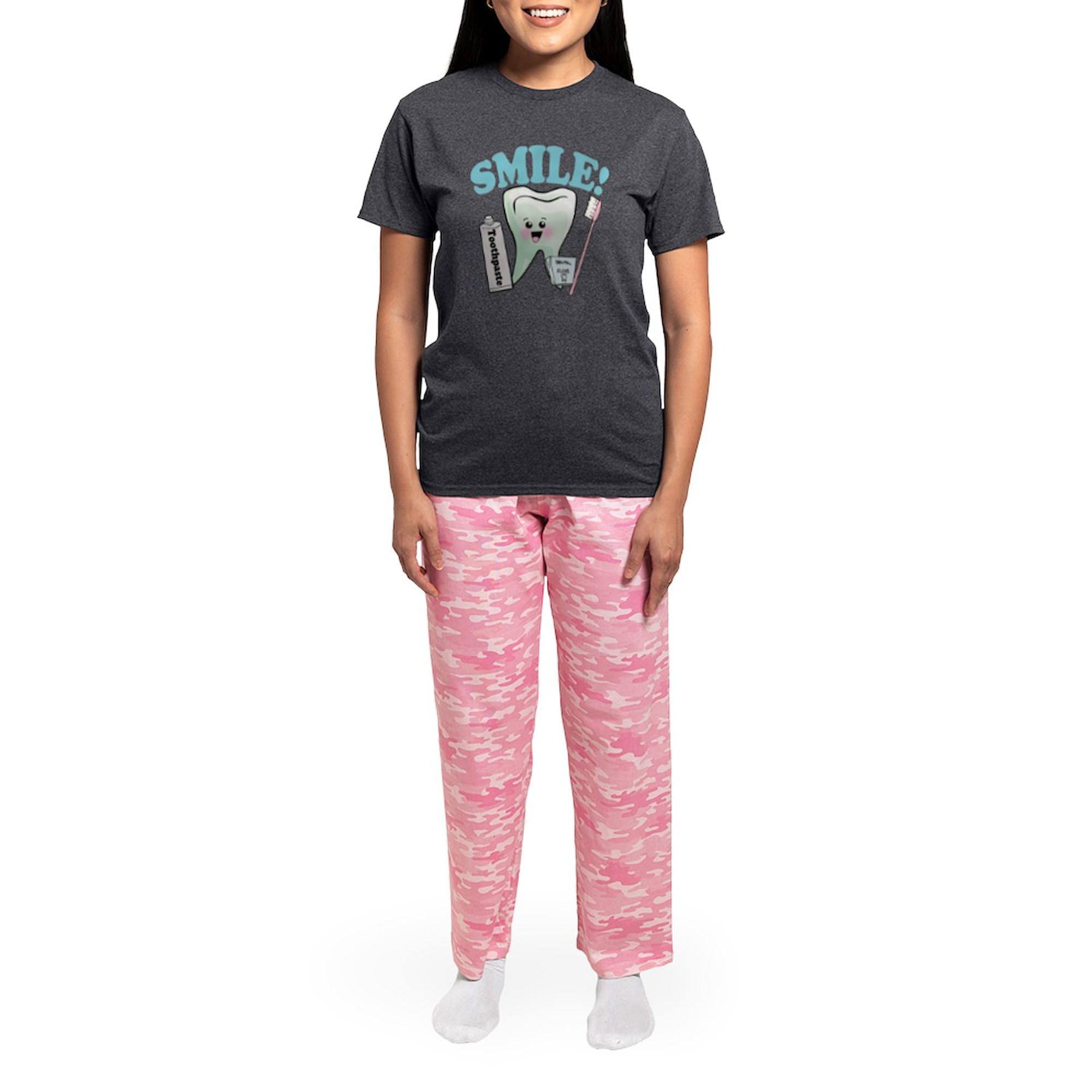 Dentist & Dental Hygienist Pajama Set for Women - Dark Charcoal Novelty Sleepwear | Comfortable Lounge Pajamas for Dental Professionals, Students & Teeth Lovers