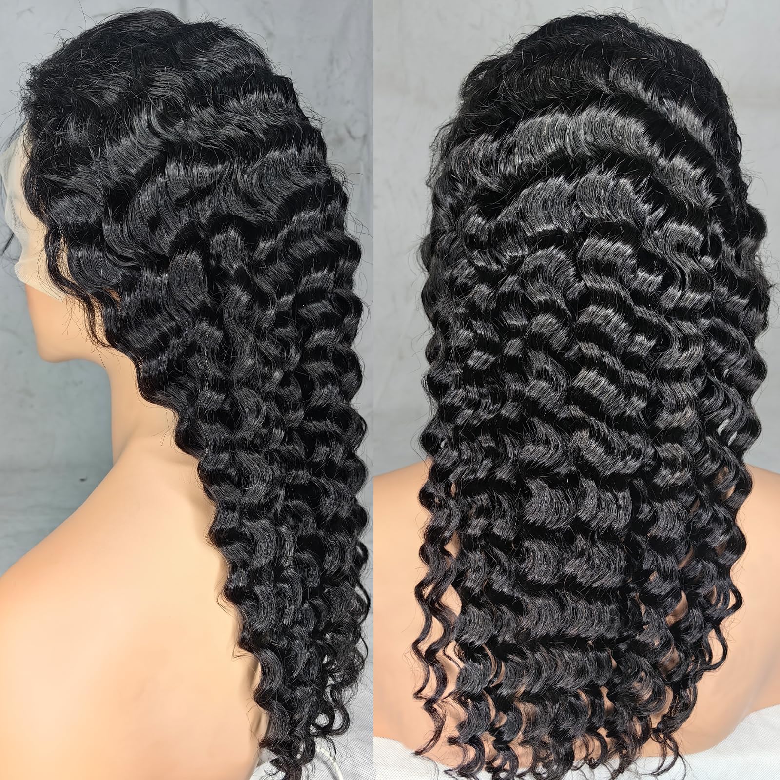28 Inch Deep Wave Lace Front Wigs Human Hair - 13x4 HD Transparent Glueless Curly Wigs for Women | 180% Density Pre-Plucked with Baby Hair | Perfect for Daily Wear, Parties, Cosplay & Special Occasions