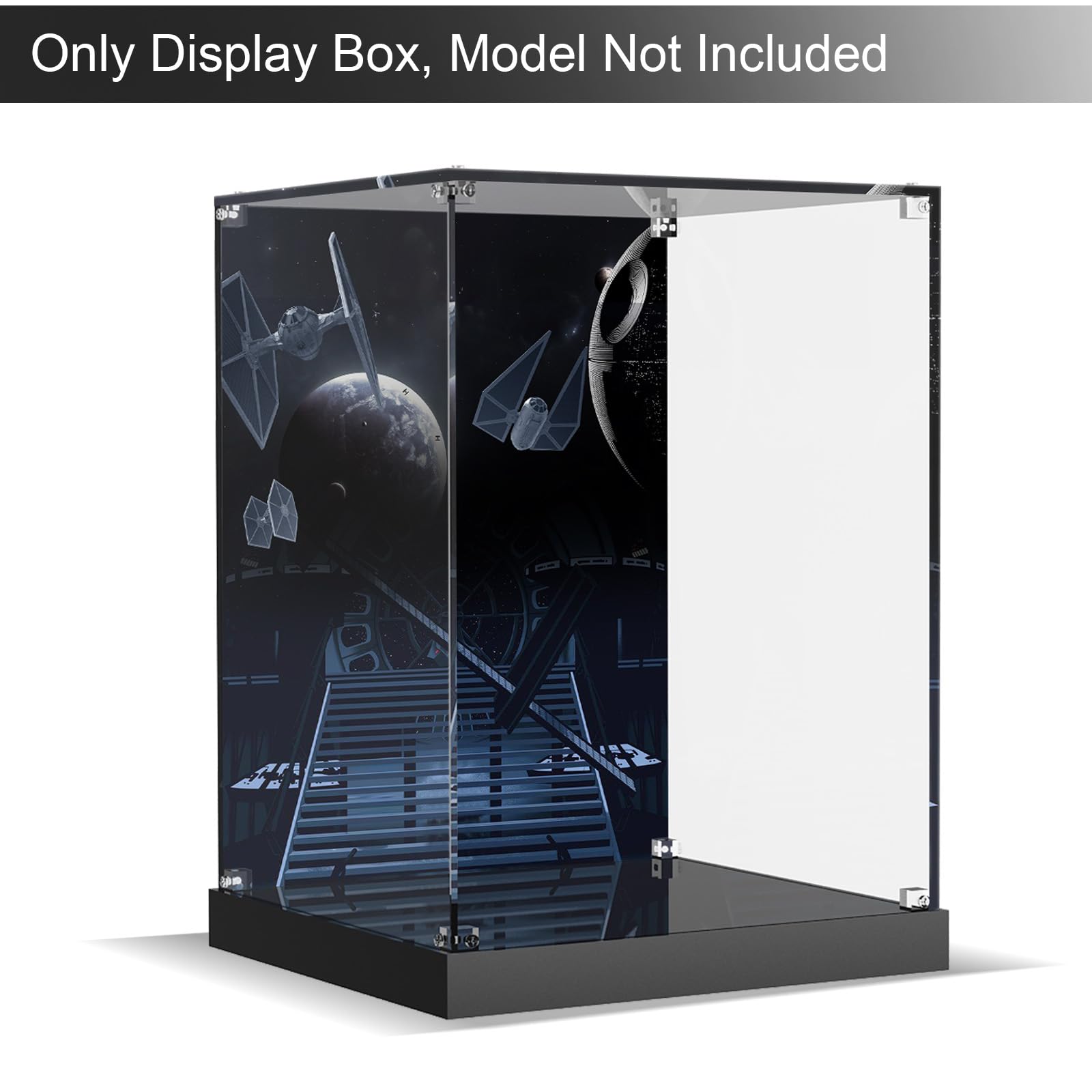 Custom Acrylic Display Case for LEGO 75304 Star Wars Darth Vader Helmet - Clear Protective Box with Base & Painted Background for Black Head Building Block Model (Box Only, No Model Included) - Perfect for Collectors & Home Office Decor