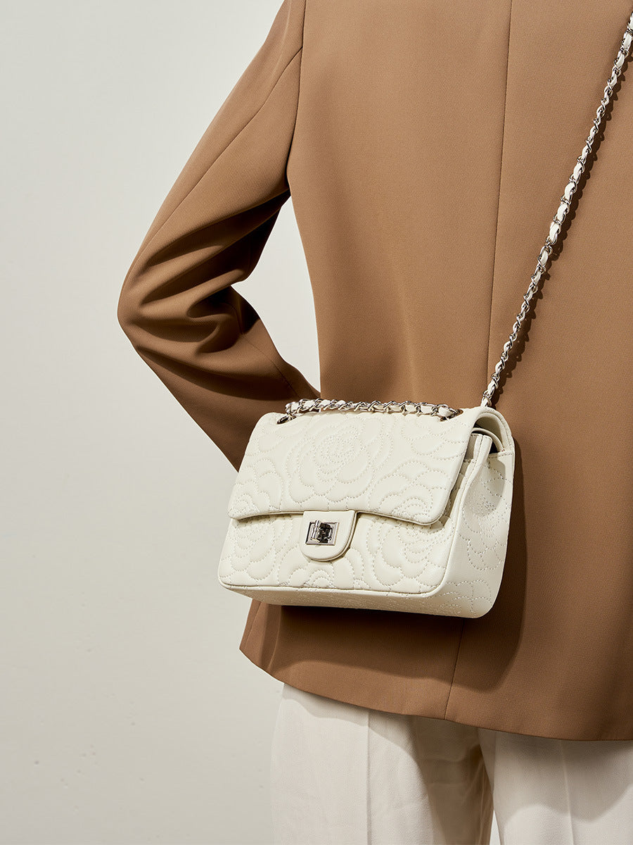 Timeless Lambskin Quilted Crossbody Bag for Women - Luxury Leather Handbag with Chain Strap, Perfect for Date Night, Office & Evening Events