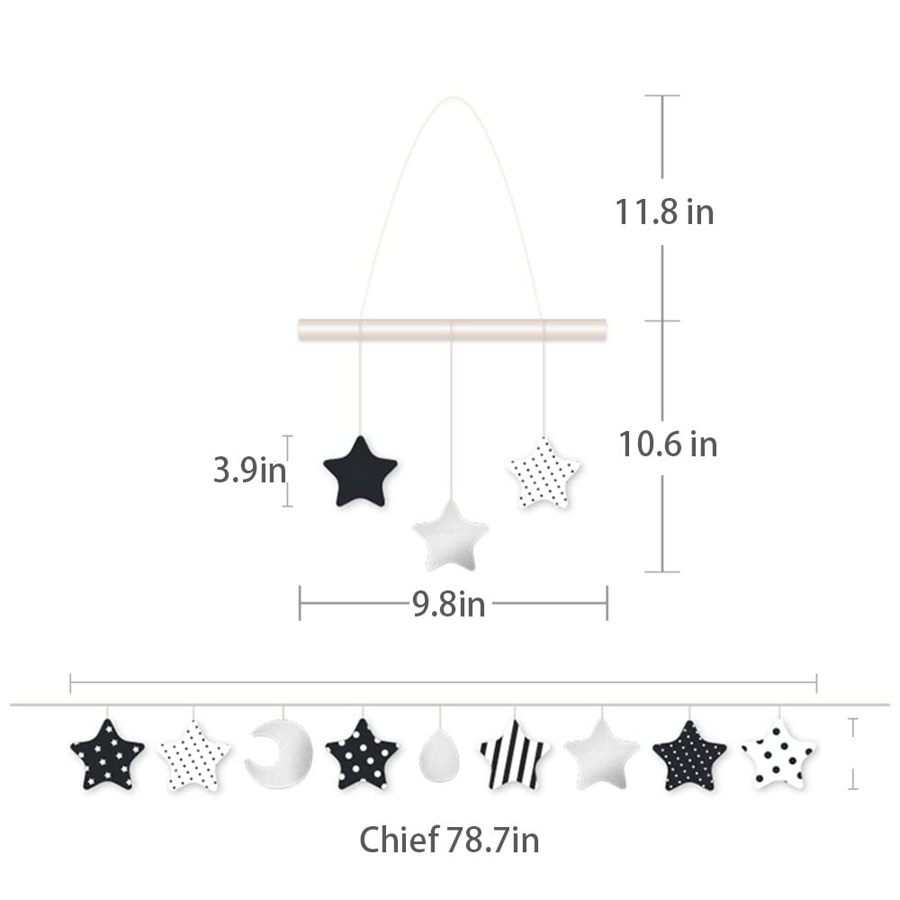Star Moon Wall Hanging Decor Ball - Nursery Decor for Kids Room, Girls Bedroom & Baby Shower | Playroom & Classroom Wall Decor | Perfect for Birthday Parties, Themed Rooms & Cozy Spaces (Gray)