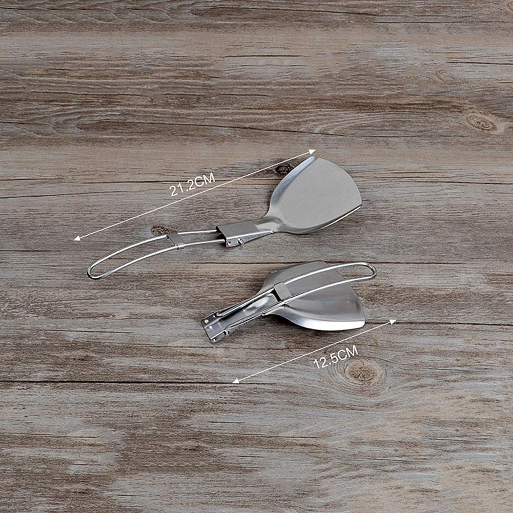 Foldable Stainless Steel Spatula for Cooking, BBQ, Grilling & Camping - Dishwasher Safe Metal Turner for Outdoor, Travel & Easy Storage - Perfect for Picnics, Backyard Parties & RV Adventures