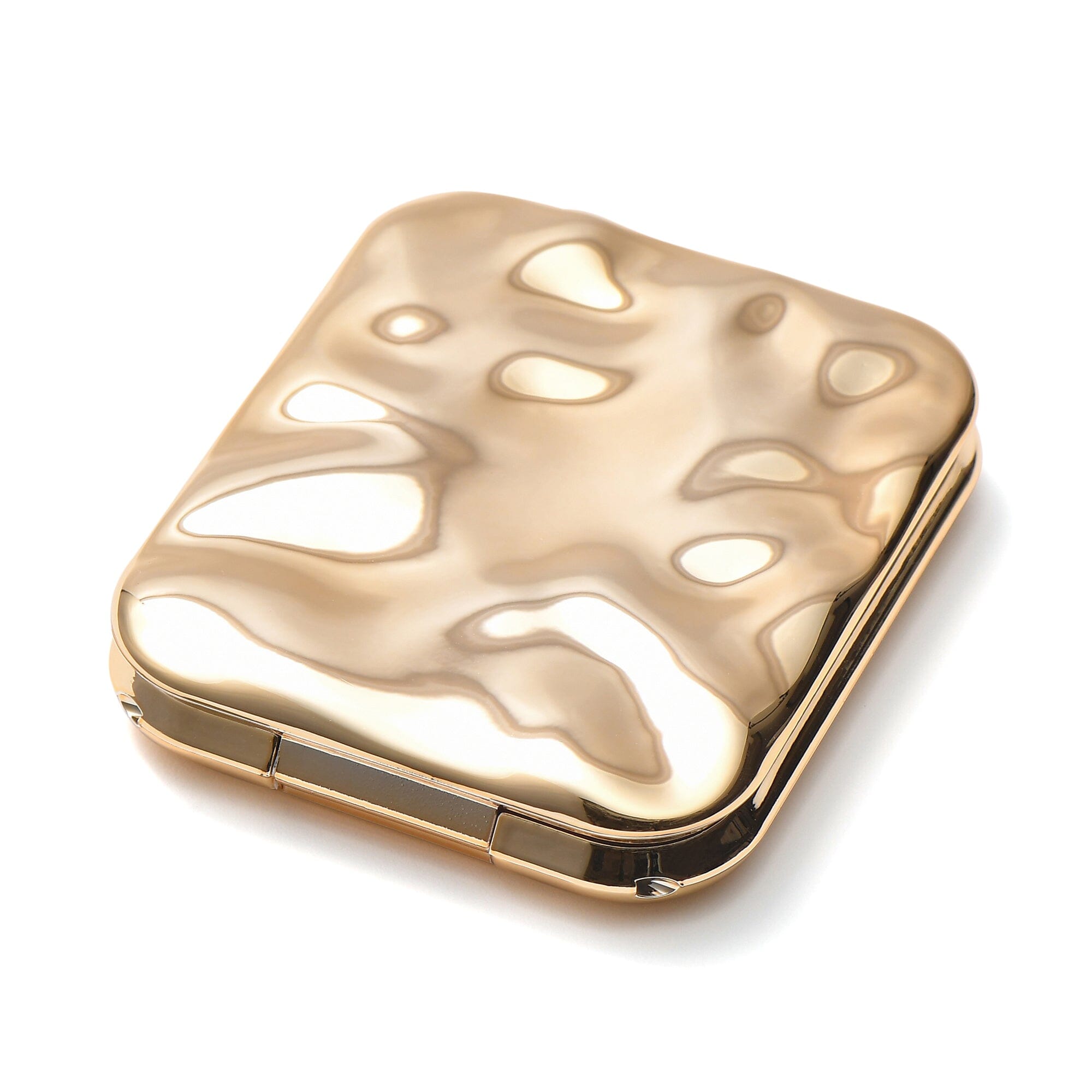 Blanche LED Compact Mirror with Gold Finish - Portable Makeup Mirror for Travel, Home, and On-the-Go Touch Ups