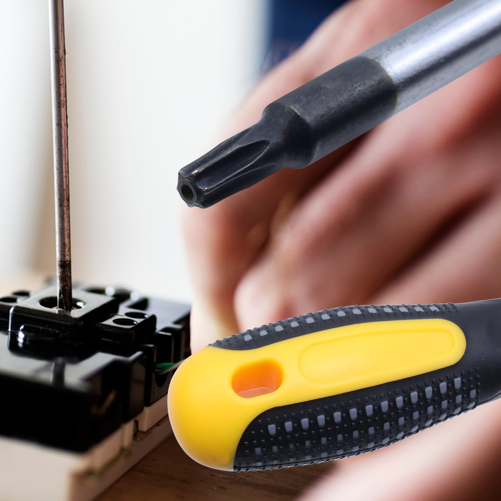 Antrader 4-Inch Plastic Handle T15 Magnetic Torx Screwdriver - Perfect for Electronics Repair, Automotive Maintenance & DIY Projects