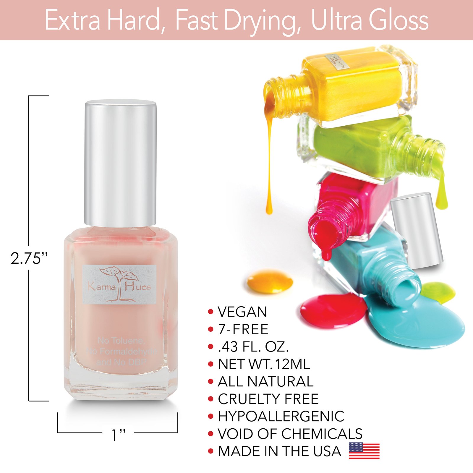 Organic Non-Toxic Nail Polish for Women - Vegan, Cruelty-Free & Fast Drying - Long Lasting Nail Paint for Nail Art - Perfect for Daily Wear & Special Occasions (HOT Cakes)