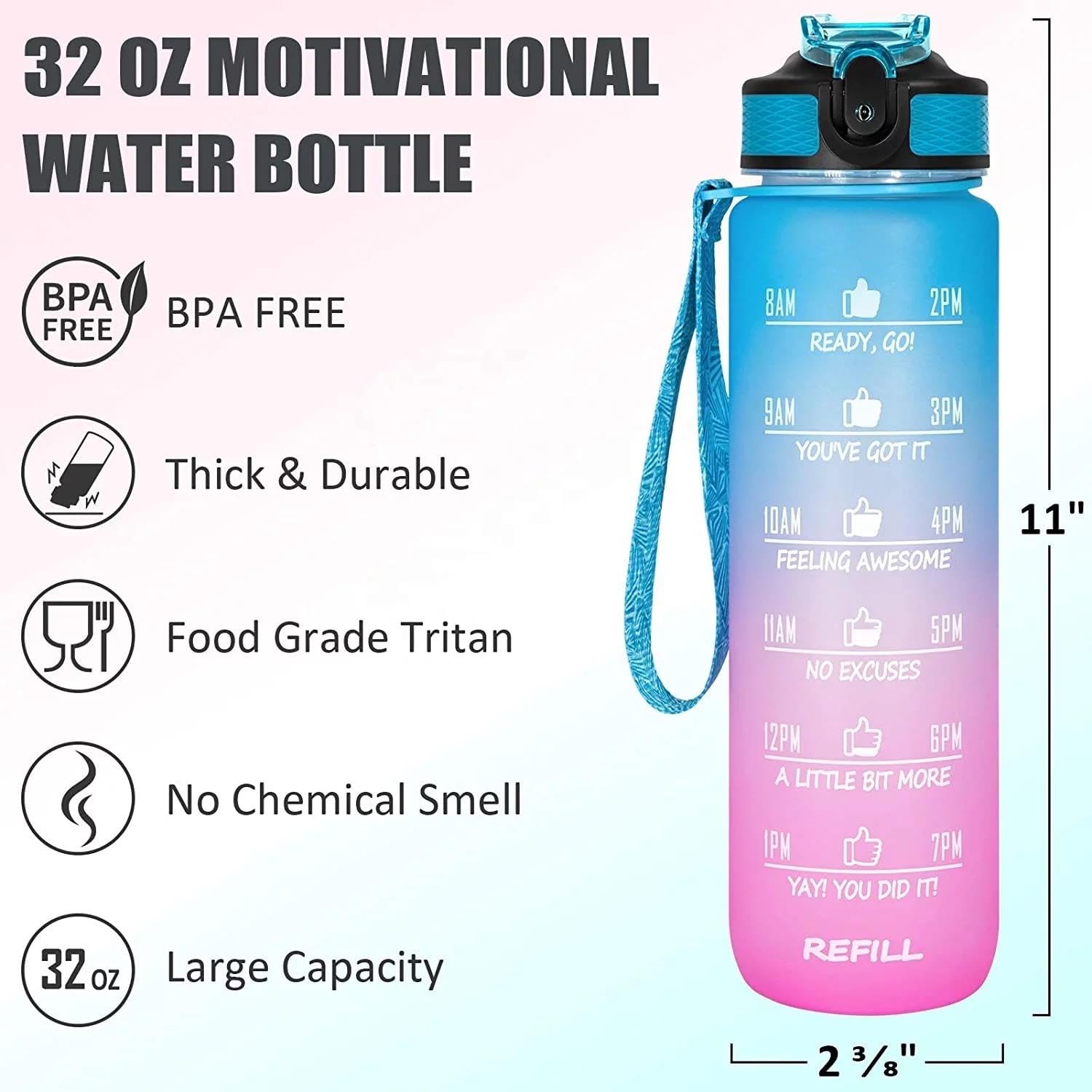 EPICK Unbreakable 1000ml Sports Water Bottle with Straw - Leakproof, BPA-Free Plastic Bottle for Gym, Hiking & Outdoor Activities (Orange & Green) - Ideal for Workouts, Travel & Daily Hydration