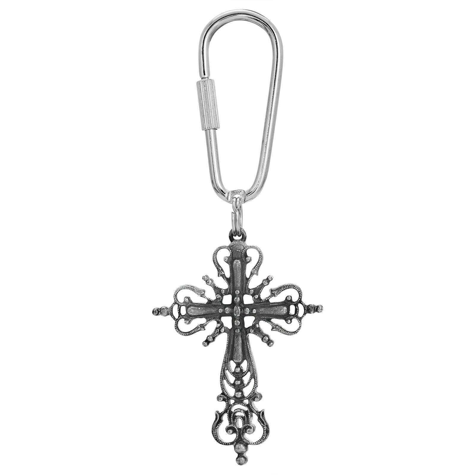 1928 Jewelry Classical Cross Carabiner Keychain - Religious Cross Pendant Key Ring for Women & Men - Perfect for Gifts, Everyday Carry, and Travel Accessories