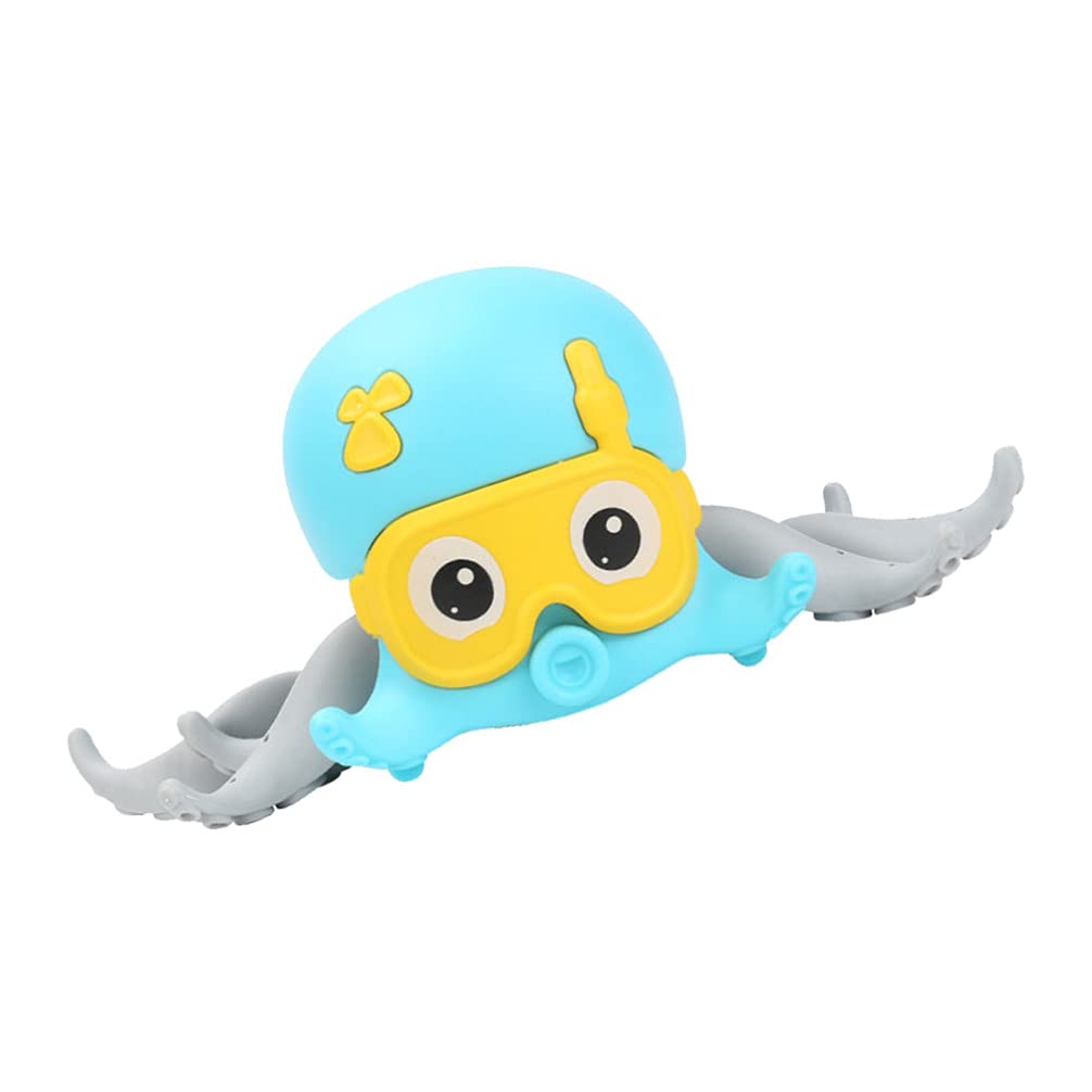 **TOYANDONA Wind Up Crawling Octopus Toy - Interactive Walking & Floating Bath Toy for Toddlers, Kids, Boys & Girls - Cute Amphibious Sea Animal for Pool, Beach & Bathtub Play - Sky Blue**