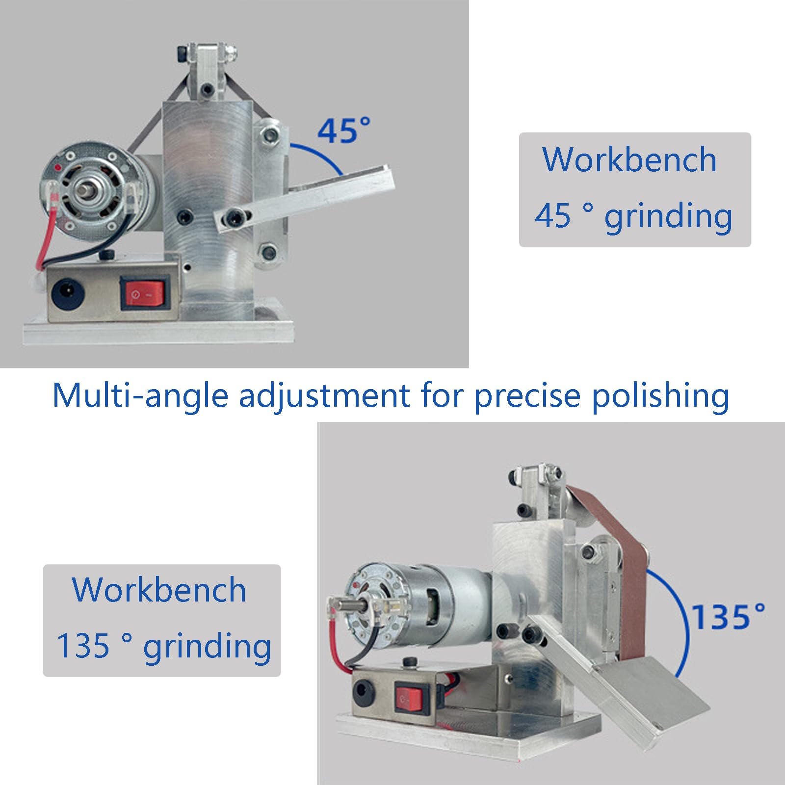 DIY Mini Belt Sander - 7-Speed Adjustable Electric Bench Grinder & Knife Sharpener with 10 Sanding Belts, Flexible Shaft & Carving Needles - Perfect for Metal Polishing, Woodworking & Tool Sharpening