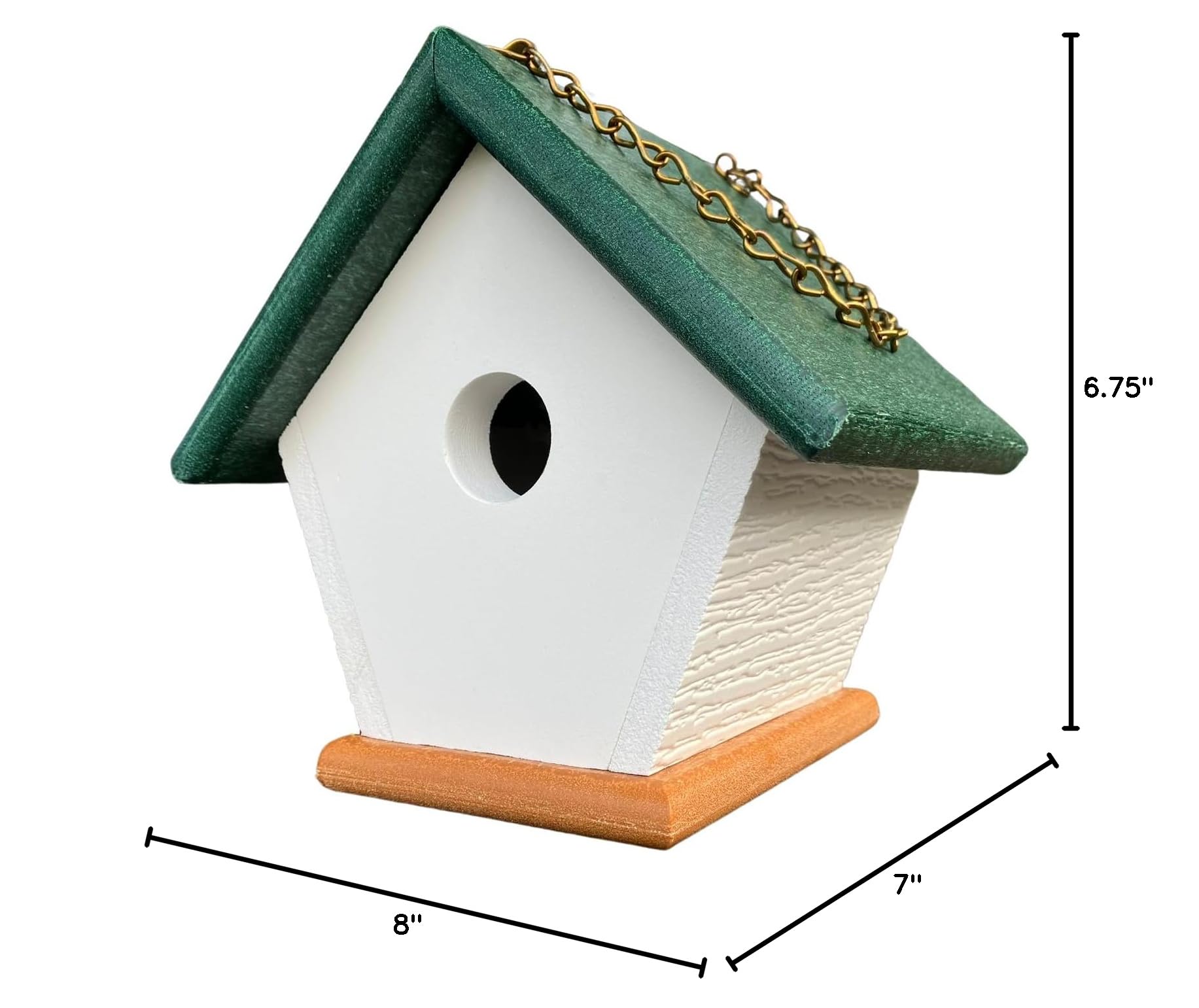 HomePro Garden Hanging Wren House - Durable Forest Green Poly Lumber Outdoor Birdhouse for Backyard, Patio & Garden Decor | Attracts Wild Birds for Natural Pest Control