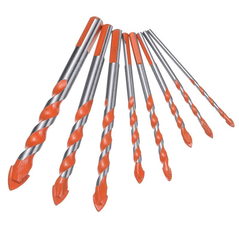 8-Piece Multifunctional Drill Bit Set for Ceramic, Wall, Glass - High-Speed Steel Twist Drill Bits for Punching & Hole Opening - Perfect for DIY, Home Renovation & Craft Projects