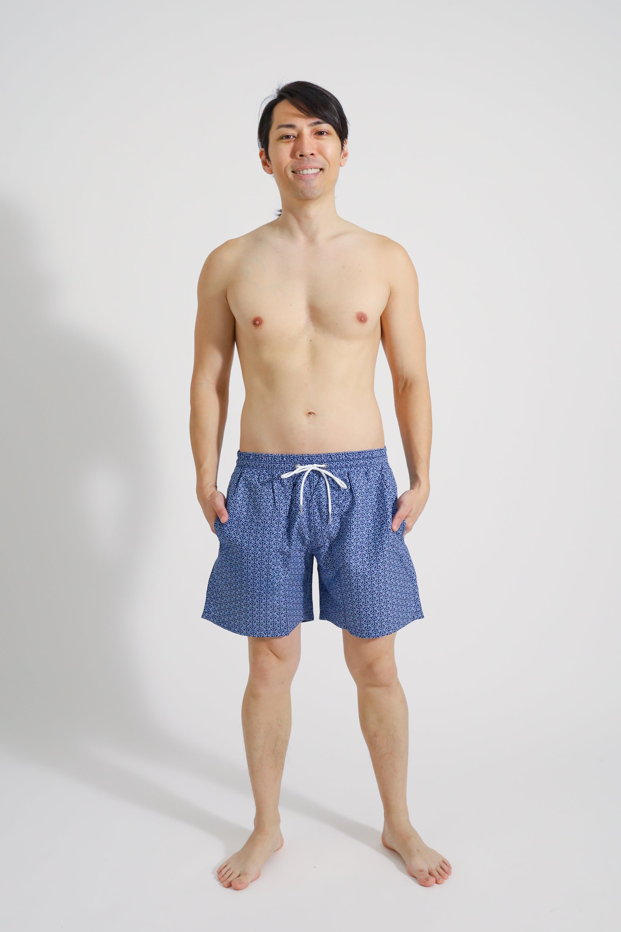 Due South Blue Men's Swim Trunks - Quick-Dry Beach Shorts for Swimming, Surfing & Summer Vacations