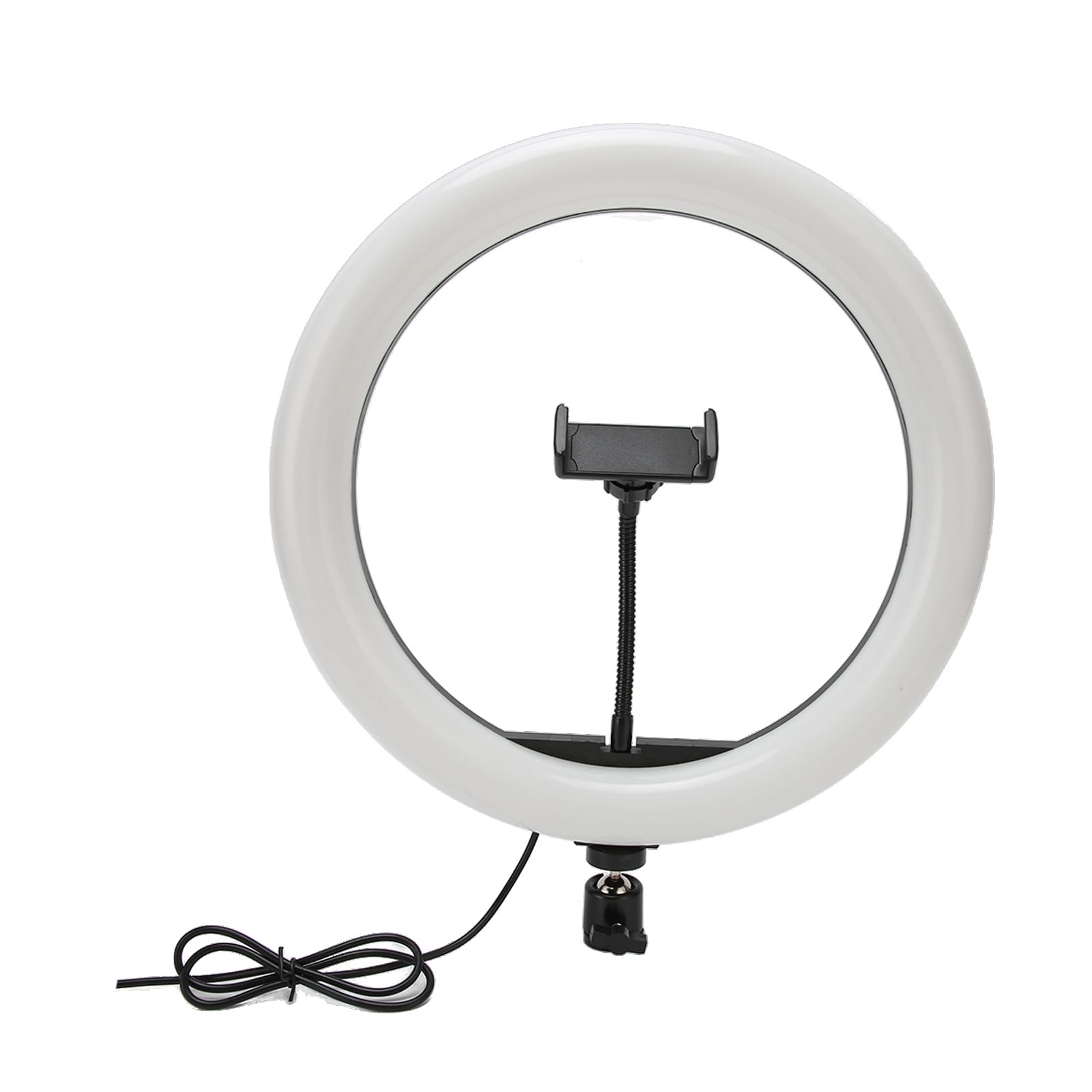 10W Portable LED Ring Light with Phone Holder - Adjustable Brightness 3000-600K for Selfies & Video Calls