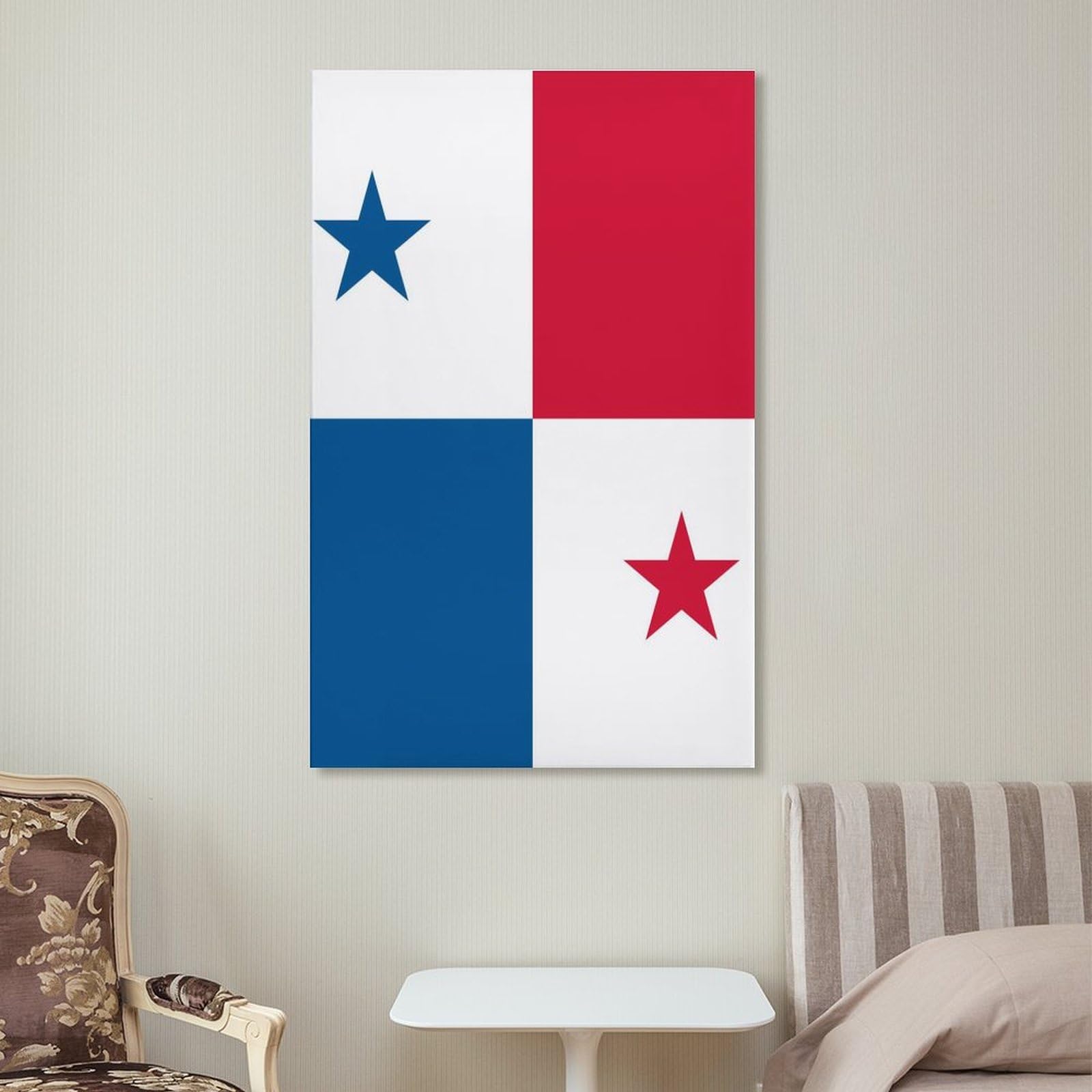 Funny Panama Flag Wall Art - 16x24 Inch (40x60cm) Canvas Print Poster for Bedroom, Living Room & Office Decor | Patriotic Home Decoration & Gift Idea