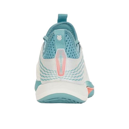 K Swiss SpeedTrac Women's Tennis Shoes - White & Blue Athletic Shoes for Women - Lightweight Comfortable Court Sneakers for Tennis, Running & Gym Workouts