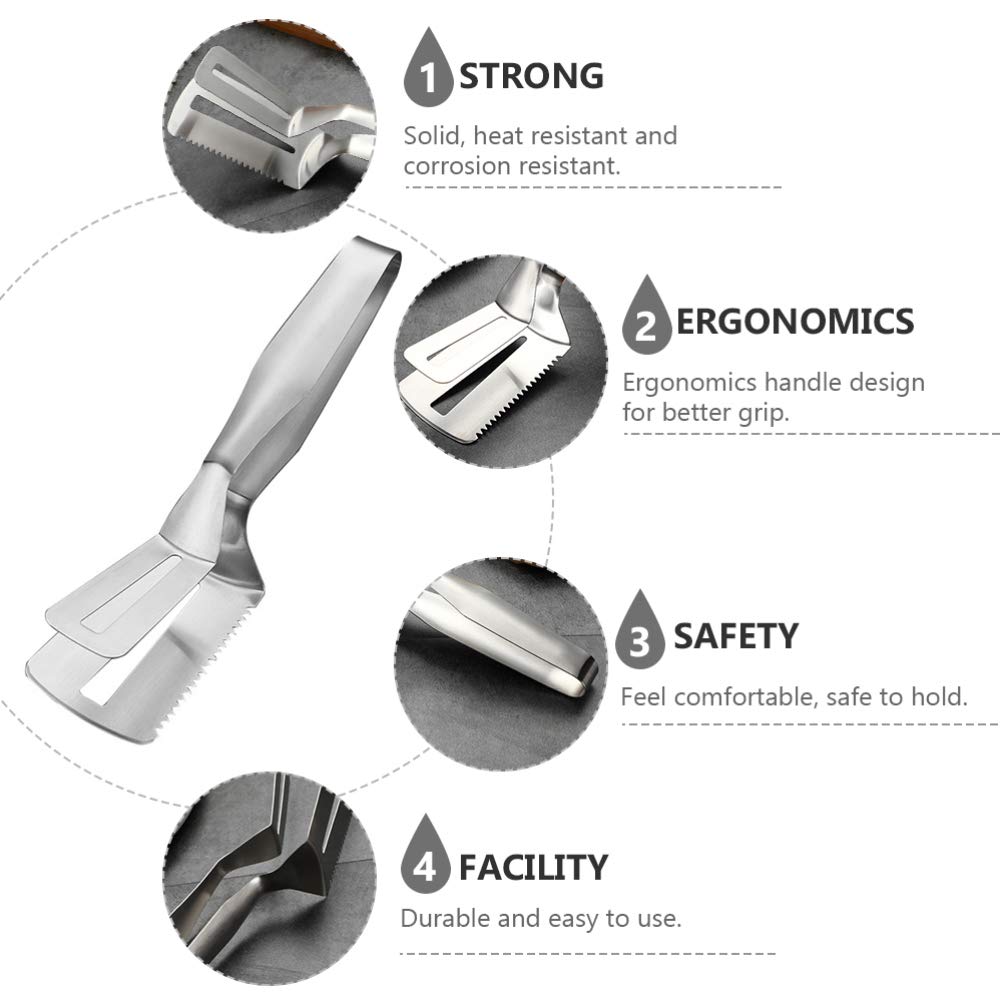 DOITOOL 2-Pack Stainless Steel Food Tongs - Bread Clip, Serving Tongs, BBQ & Steak Clamps for Kitchen, Cooking & Grilling | Perfect for Restaurants, Picnics & Home Use