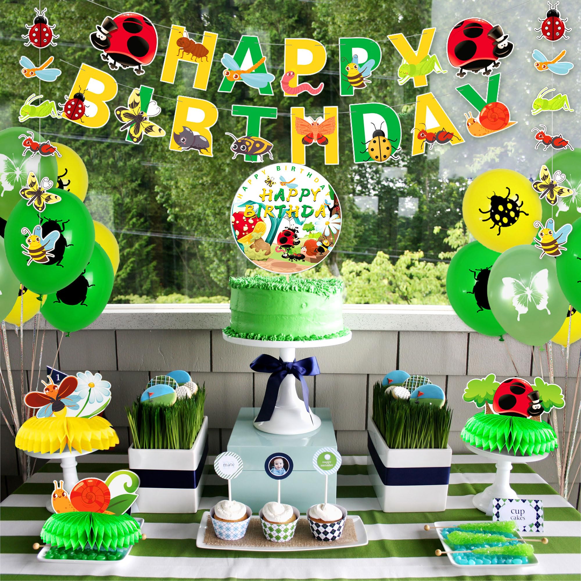 29 PCS Insect-Themed Birthday Party Decorations Set - Garden Bug Balloons, Party Supplies for Kids Outdoor Birthday Celebration - Perfect for Bug Lovers, Garden Parties & Outdoor Events