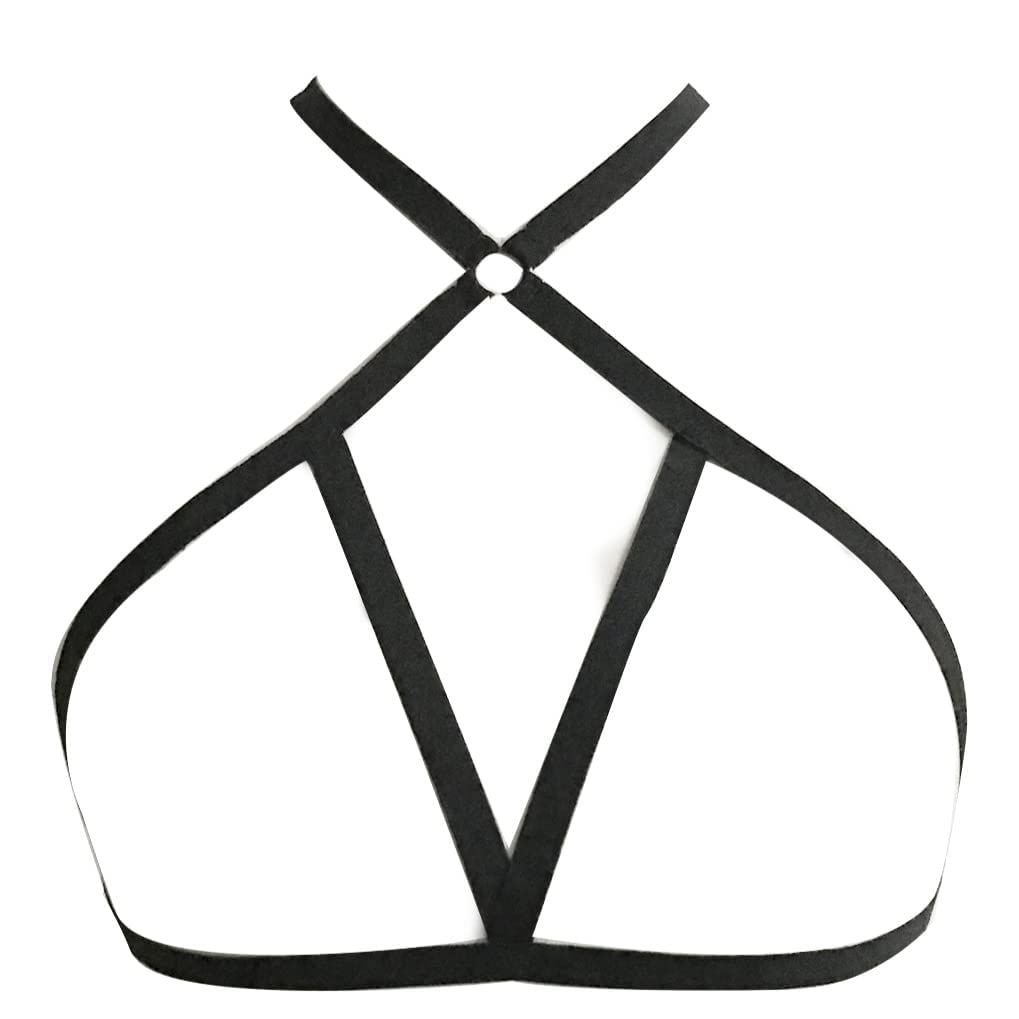 Zehope Black Bra Body Chain Belt - Elastic Sexy Body Jewelry for Women & Girls - Perfect for Parties, Festivals, and Nightclubs