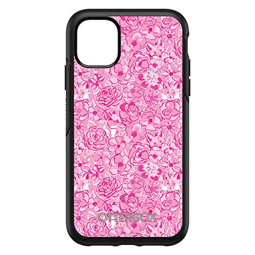 Preppy Pattern - Pink & White Flowers Floral On Black Case