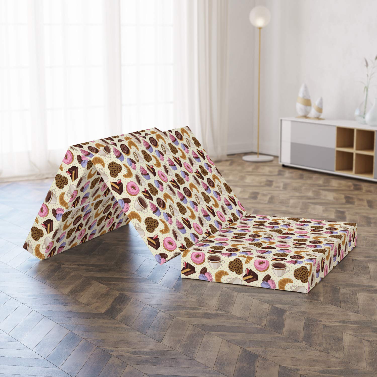 Ambesonne Colorful Foldable Mattress - 74.8