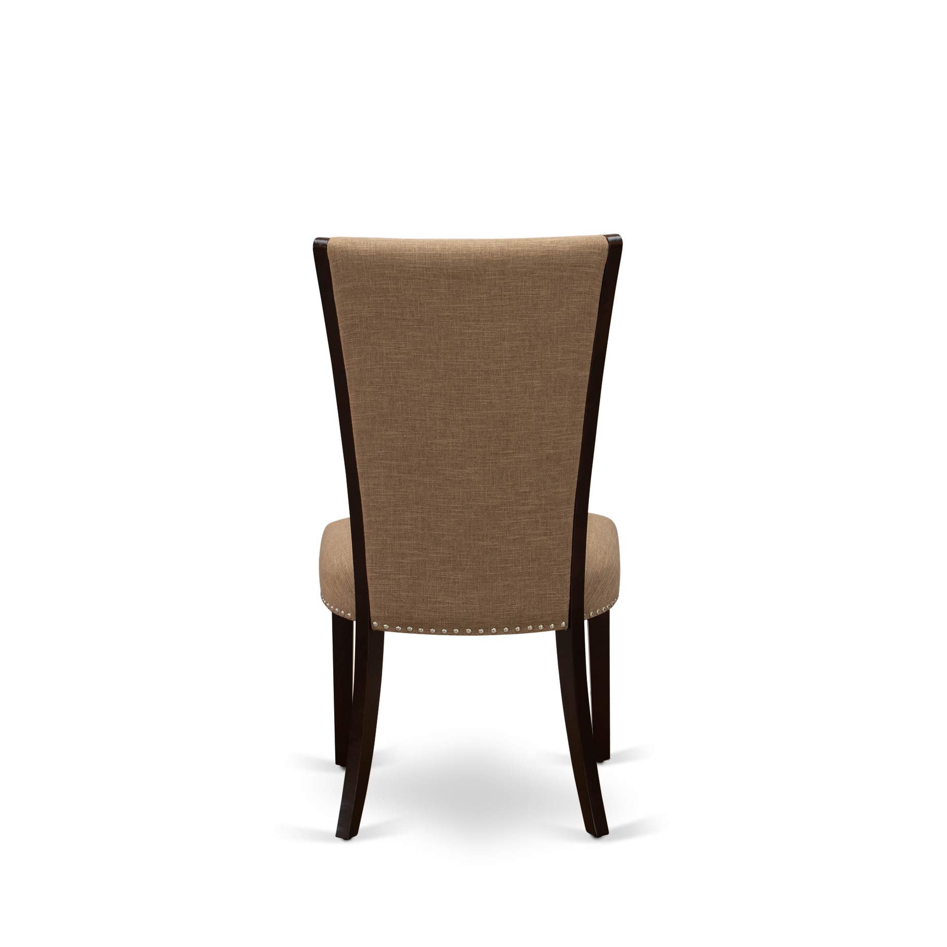 East West Furniture 3-Piece Kitchen Table Set with Butterfly Leaf - Rectangle Dining Table & 2 Light Sable Linen Parson Chairs, 32x54 Inch, Mahogany - Perfect for Small Spaces, Breakfast Nooks & Cozy Dining Areas