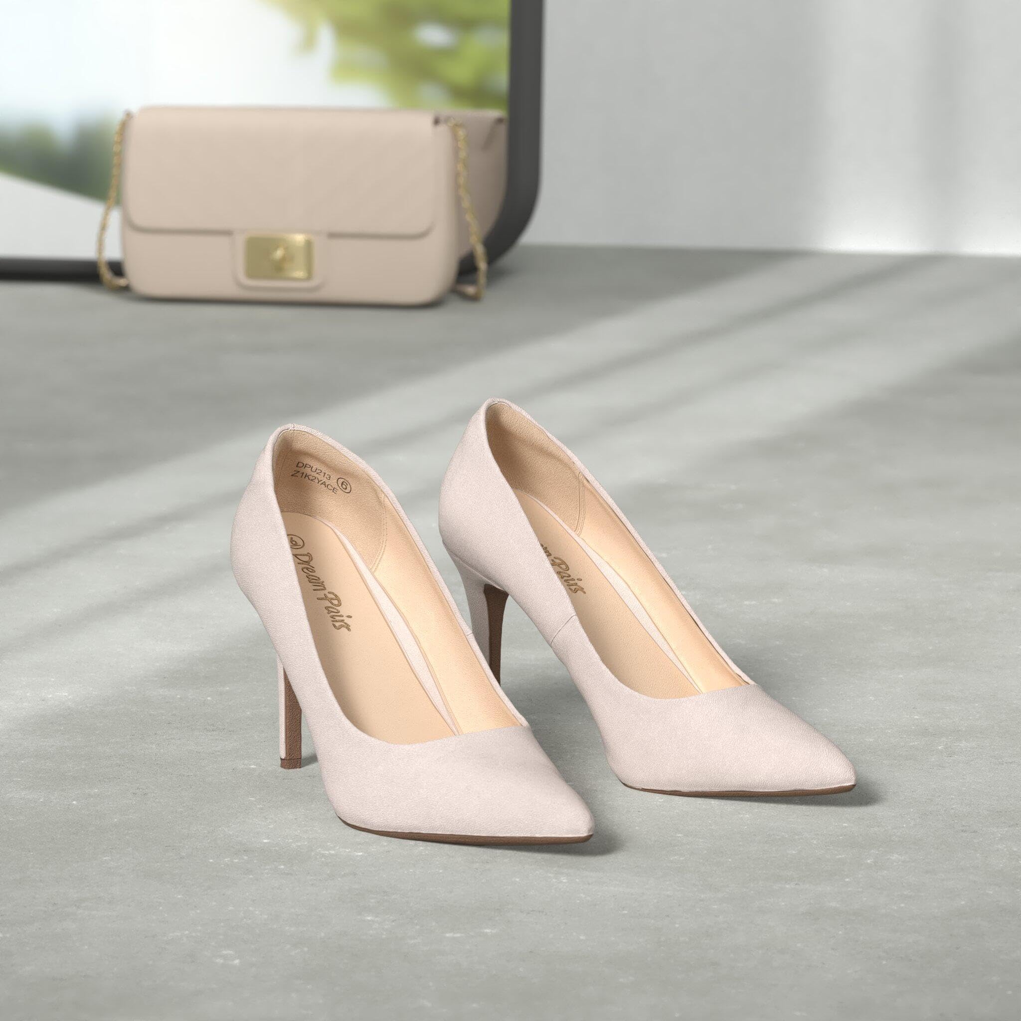 DREAM PAIRS Women's High Heel Stiletto Pumps - Pointed Toe Dress Shoes for Party, Wedding & Evening Wear - Comfortable 4 Inch Heels for Women