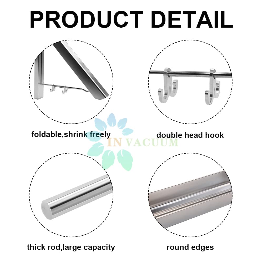 Foldable Indoor Clothes Drying Rack - Space Saving Aluminum Laundry Drying Rack with Rod for Closet, Apartment & Small Spaces (2 Pack, Silver) - Perfect for Drying Delicates, Baby Clothes & Small Loads in Tight Spaces