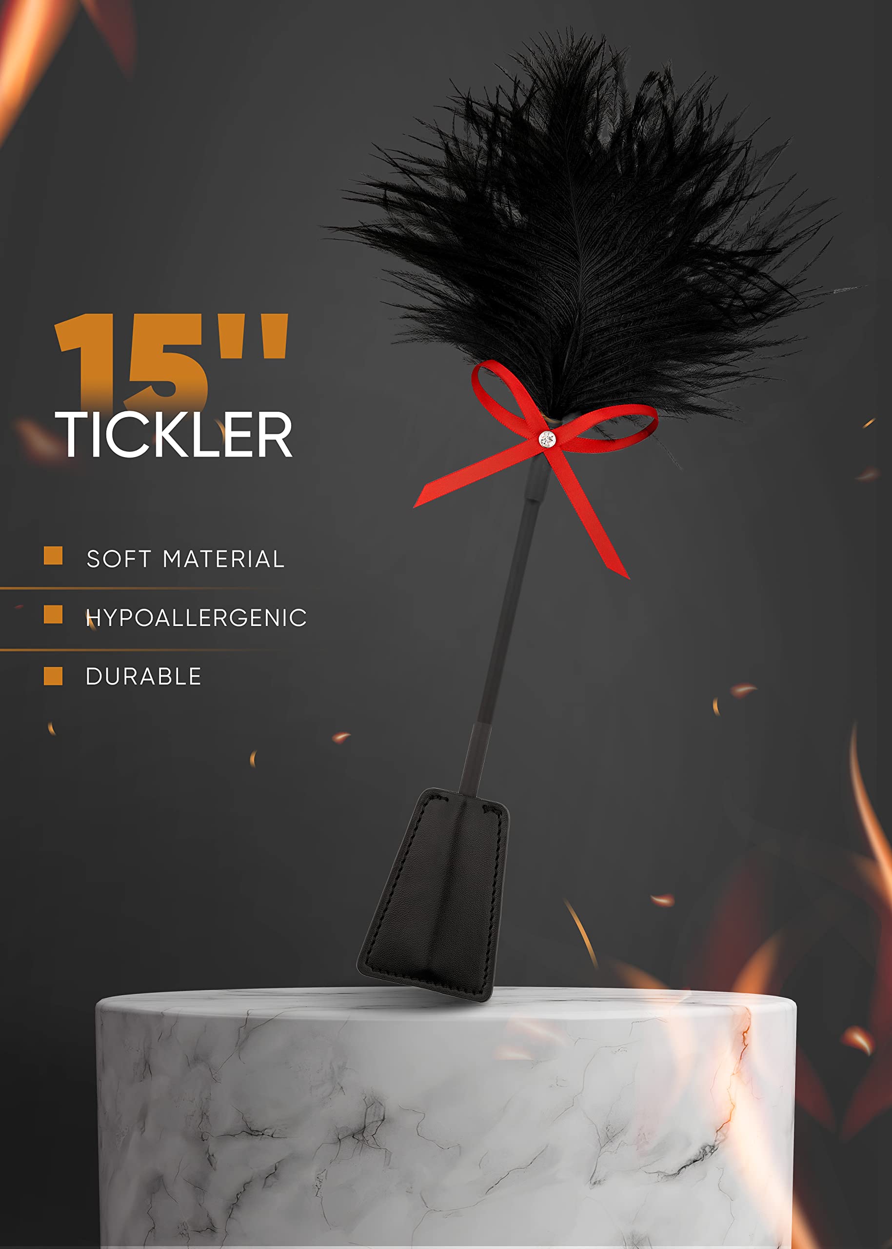 Sensual Feather Tickler for Adults - Flirty SM & Cosplay Accessory - Perfect for Role Play, BDSM, and Intimate Fun